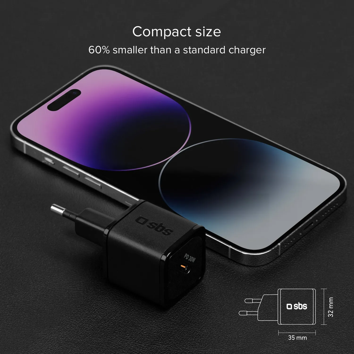 SBS GaN Ladegerät 30W Power Delivery USB-C kompakt
