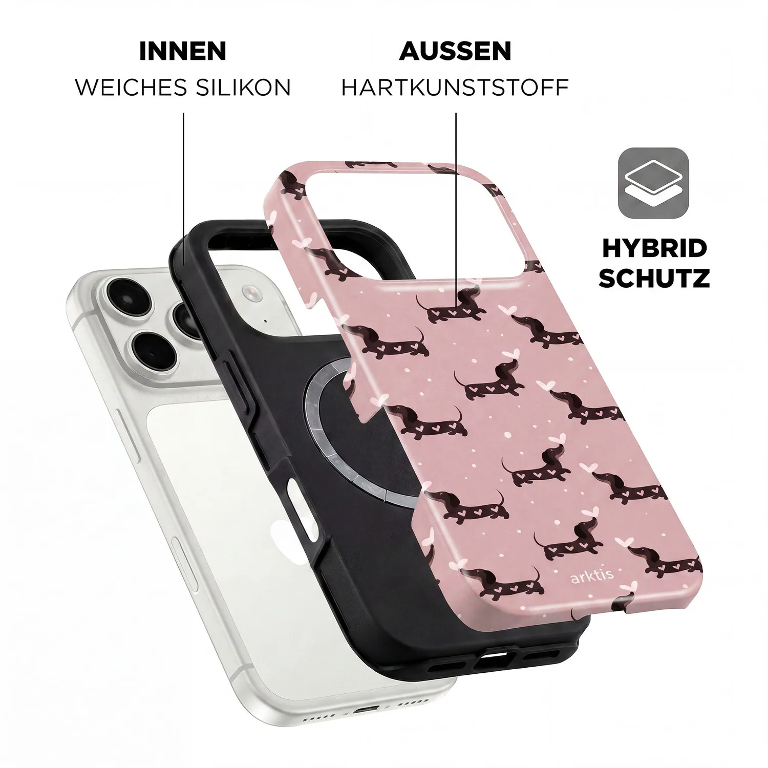 arktis Dackel Love iPhone-Hülle iPhone 17 Pro MagSafe-Print