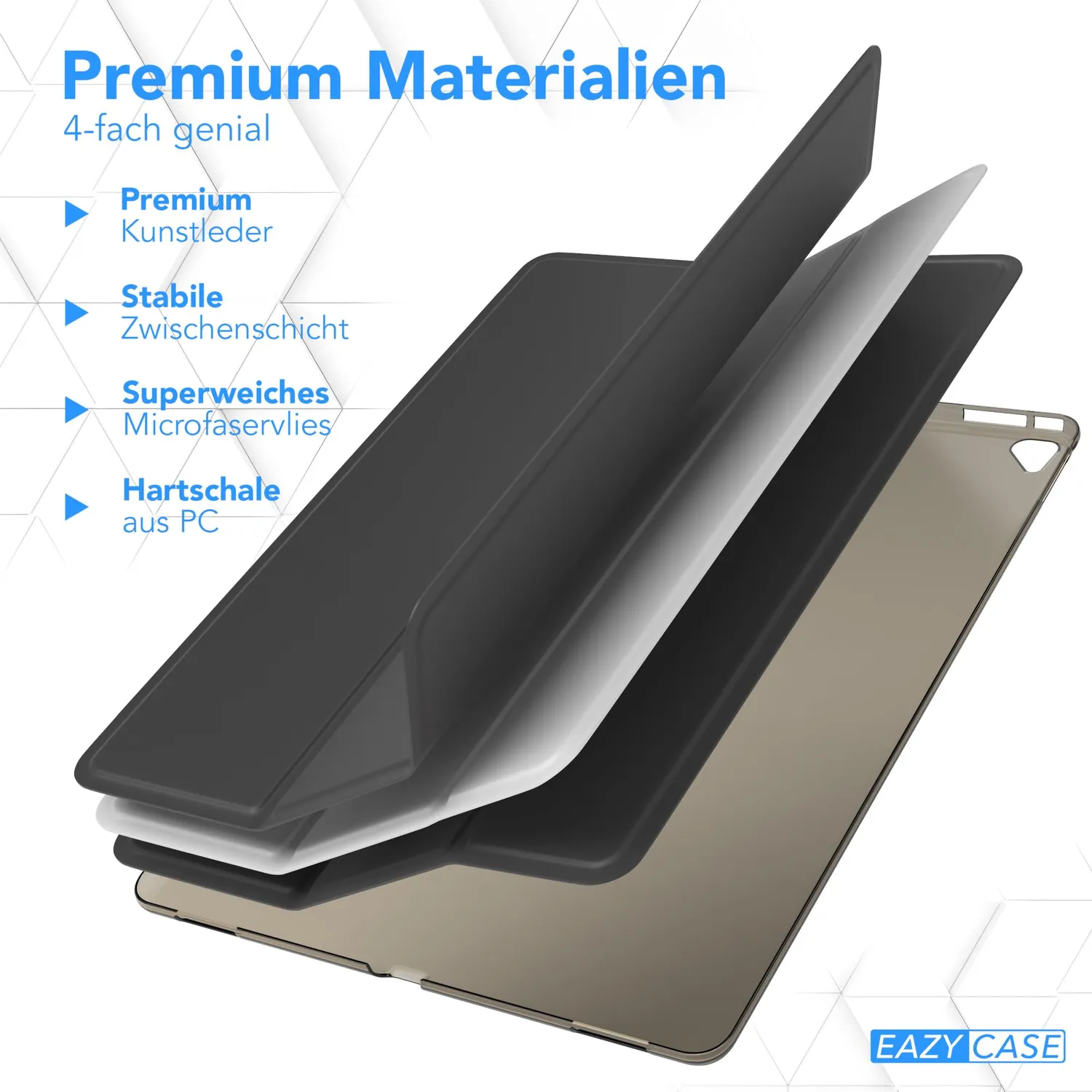 EAZY CASE iPad Pro 12,9" 2015/2017 Smartcase Schwarz Ständer