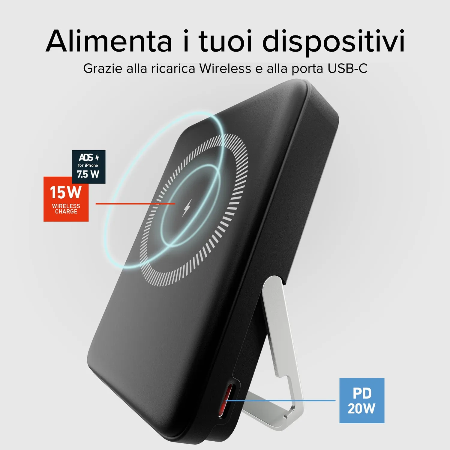 SBS Wireless Powerbank 10000 mAh MagSafe Stand Display