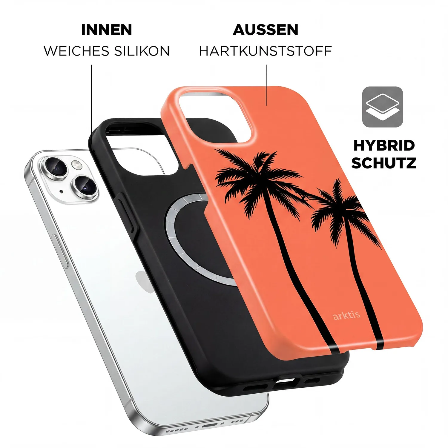 arktis iPhone 15 Hülle Coral Coast MagSafe
