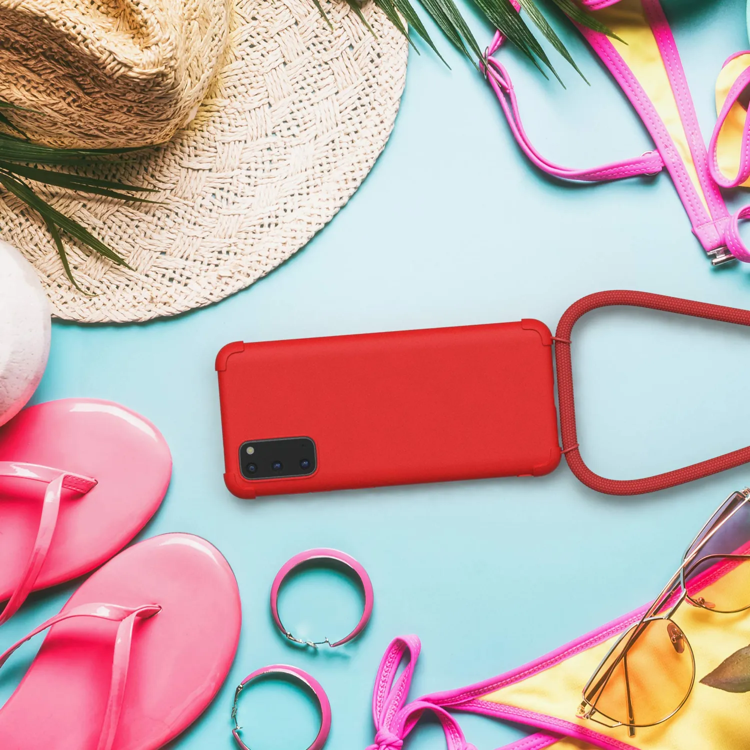 EAZY CASE Classic Galaxy S20 Handykette Rot mit Band