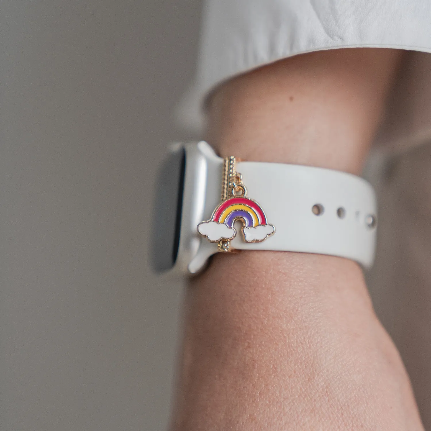 arktisband Rainbow Clouds Charms Gold Edelstahl