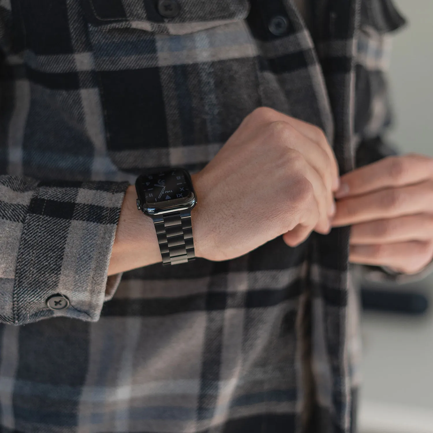 arktisband Edition S Apple Watch Armband Edelstahl Schwarz
