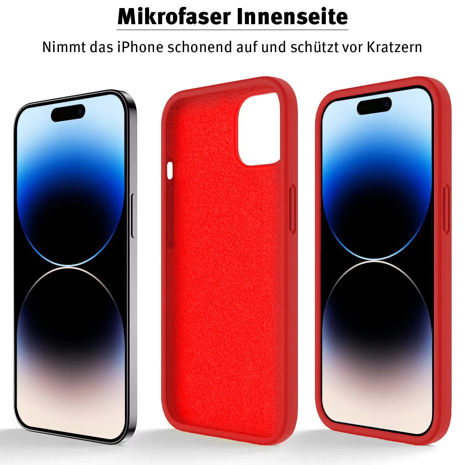 arktis iPhone 15 Pro Max Silikon Hülle Schwarz griffig