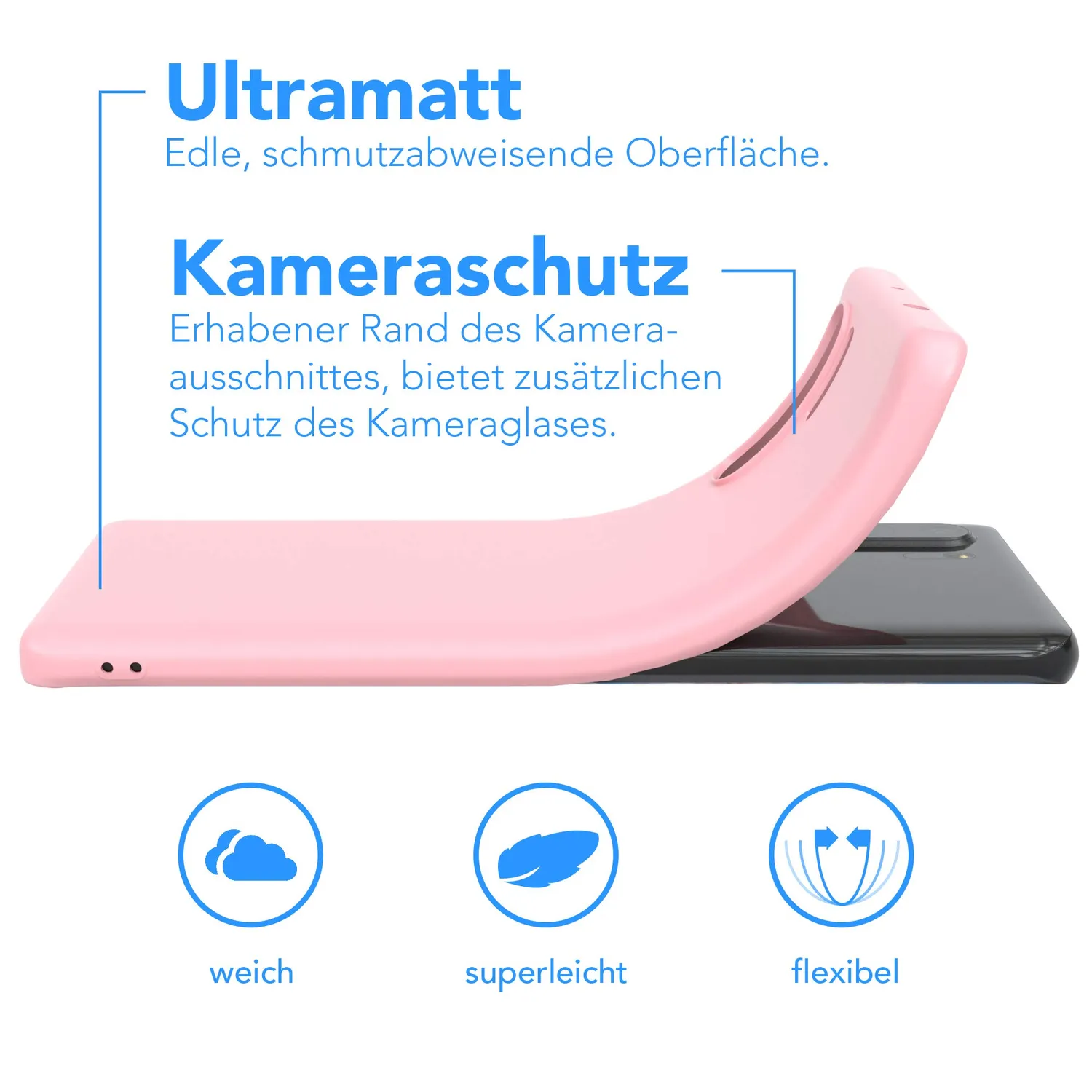 EAZY CASE Huawei P30 Pro Silikon Hülle Rosa matt 0,8mm