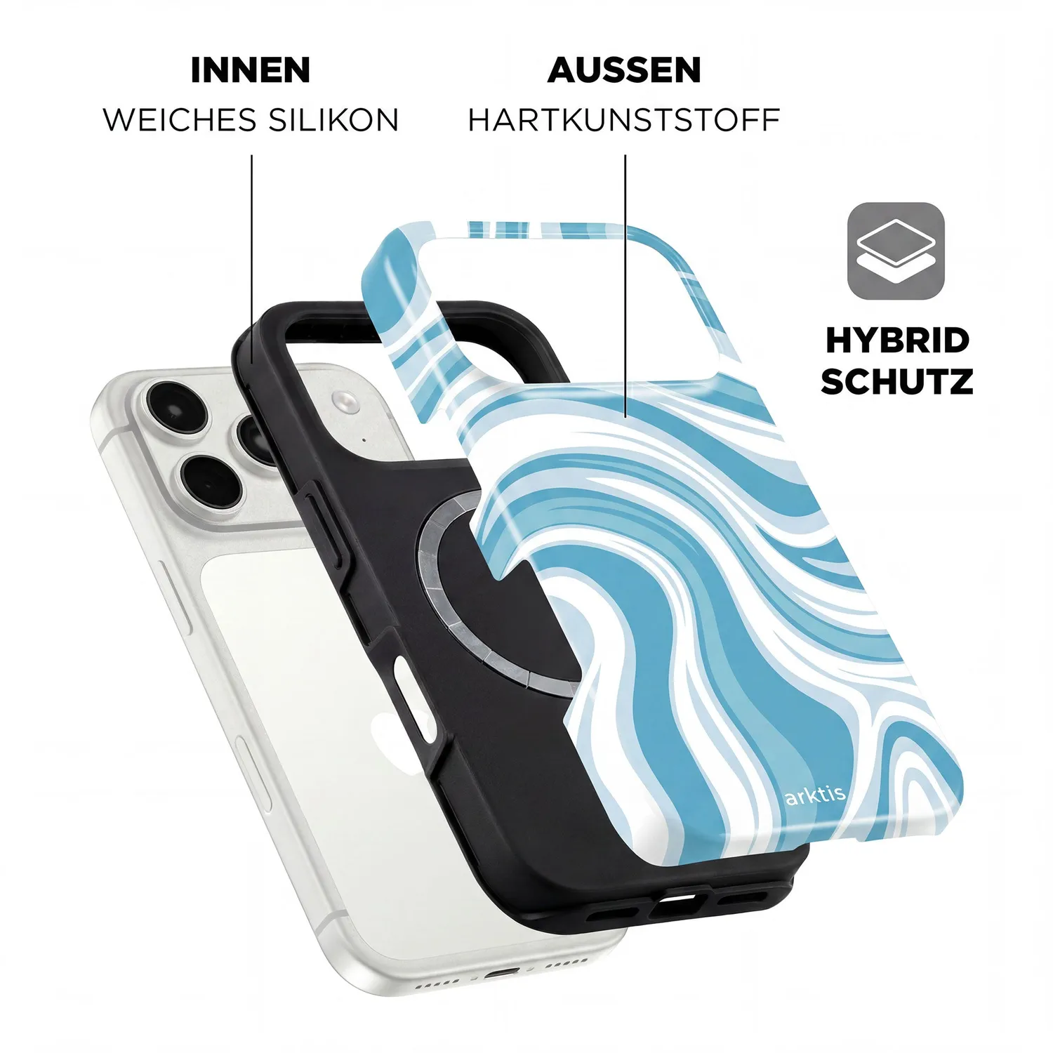arktis iPhone 18 Pro Max Hülle Blue Lagoon MagSafe Print