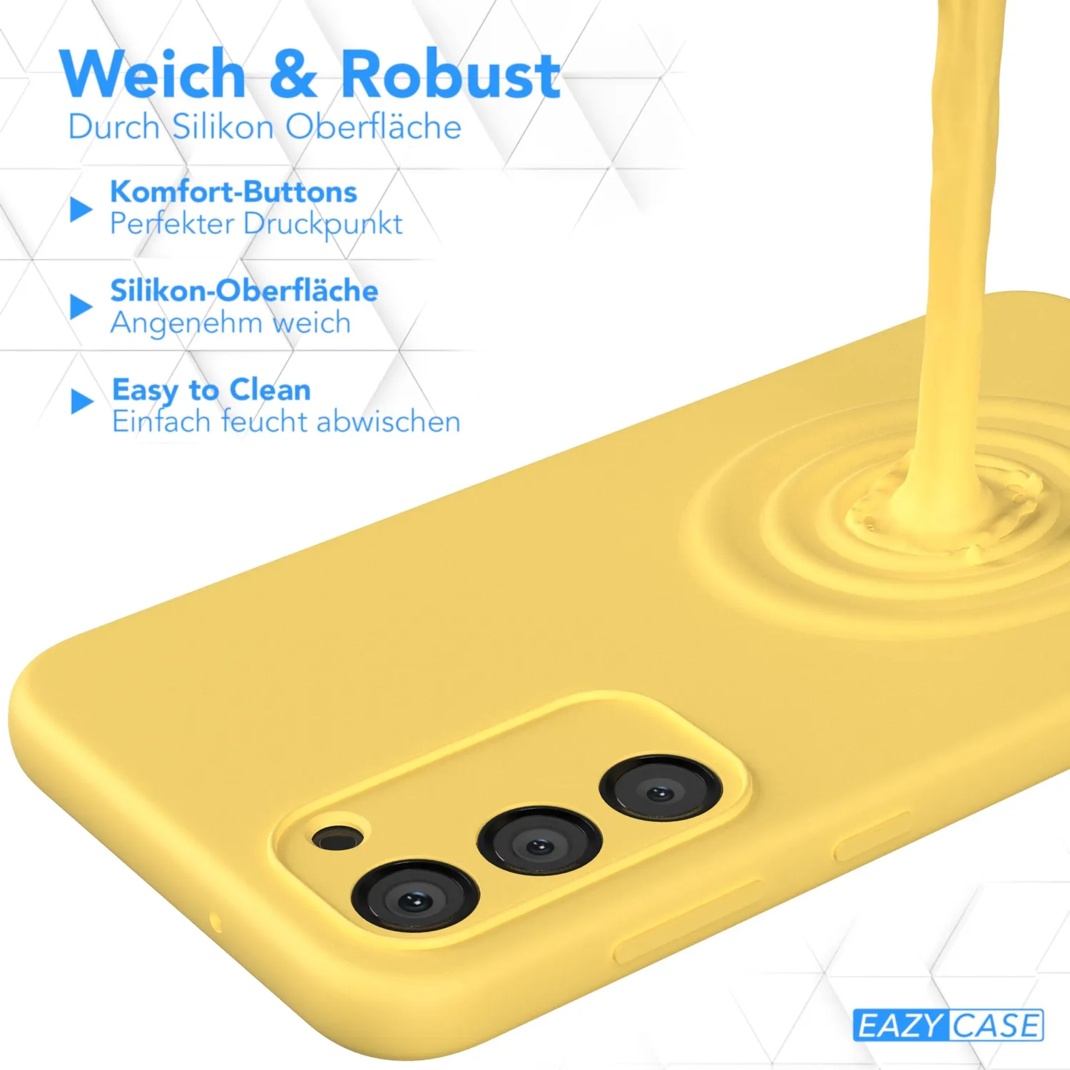 EAZY CASE Galaxy S23 Plus Premium Silikonhülle Gelb Kameraschutz