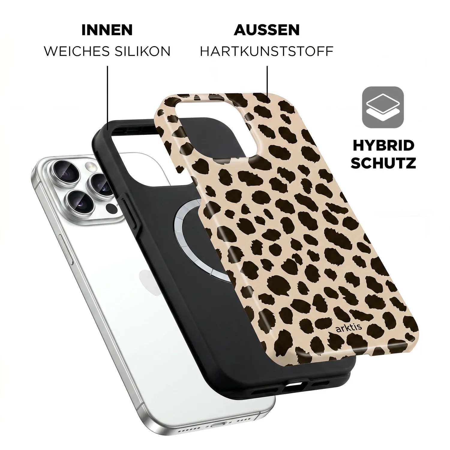 arktis iPhone 14 Pro Hülle Cheetah MagSafe robust