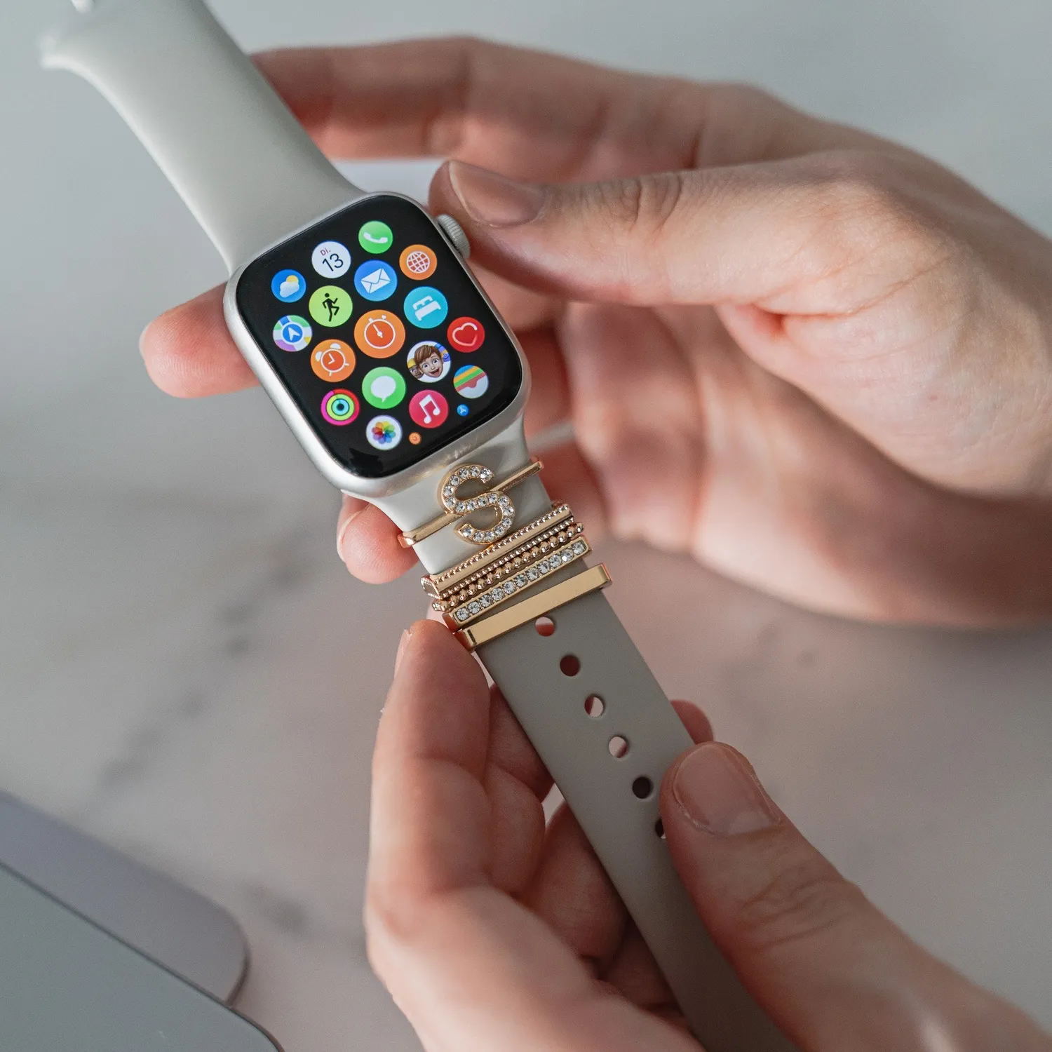 arktisband Apple Watch Charms Buchstabe S Gold