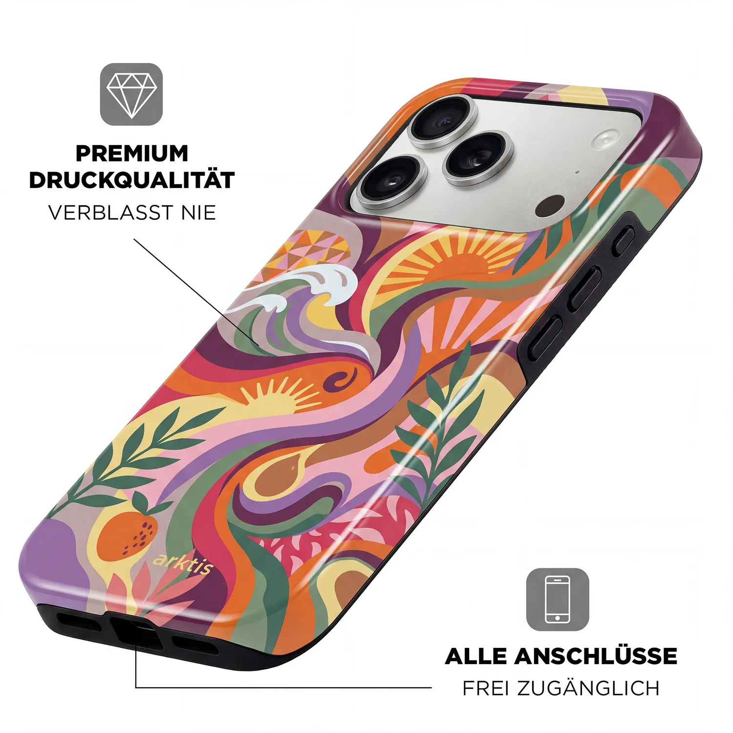 arktis Summer iPhone 16 Hülle MagSafe stoßfest