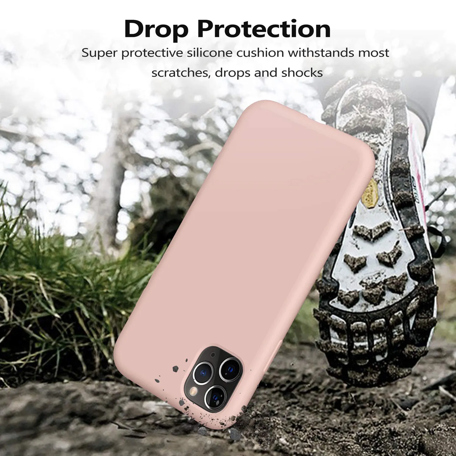 YATWIN iPhone 11 Pro Max Silikonhülle Sand Rosa matt