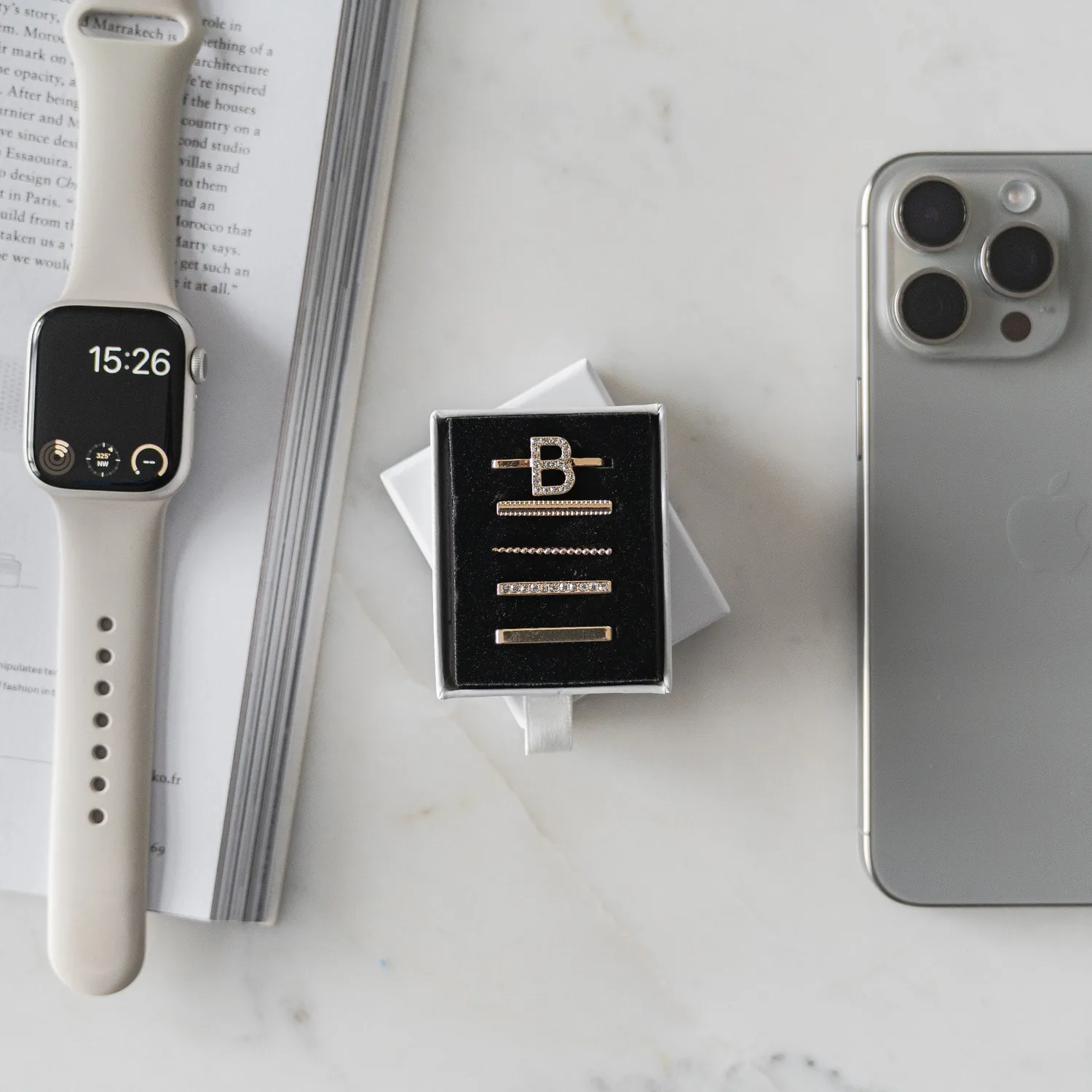 arktisband Buchstabe B Apple Watch Charm Edelstahl
