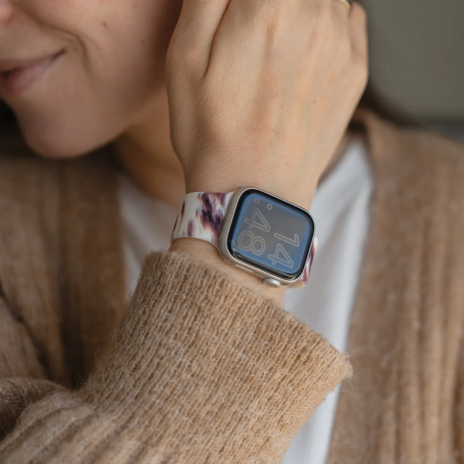 arktisband Kuhfell Braun Apple Watch Armband Silikon