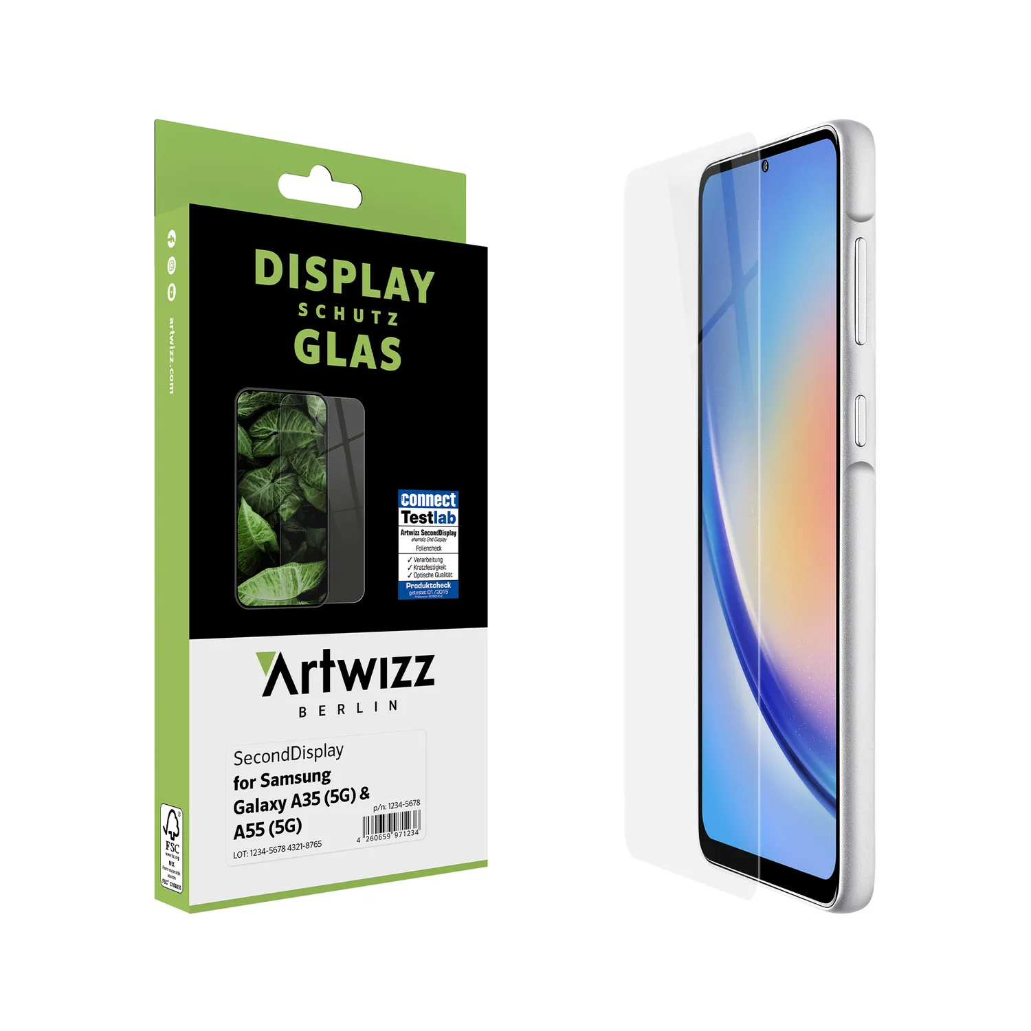 Artwizz SecondDisplay Galaxy A35 A55 Panzerglas klar