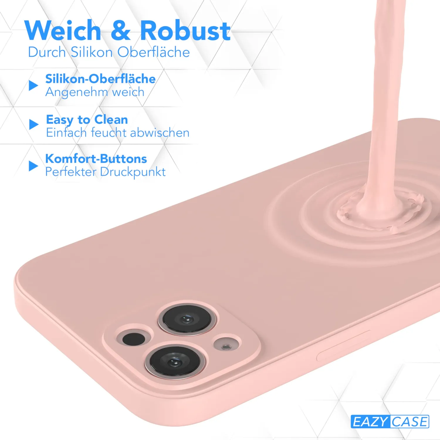 EAZY CASE iPhone 13 Silikonhülle Alt Rosa matt