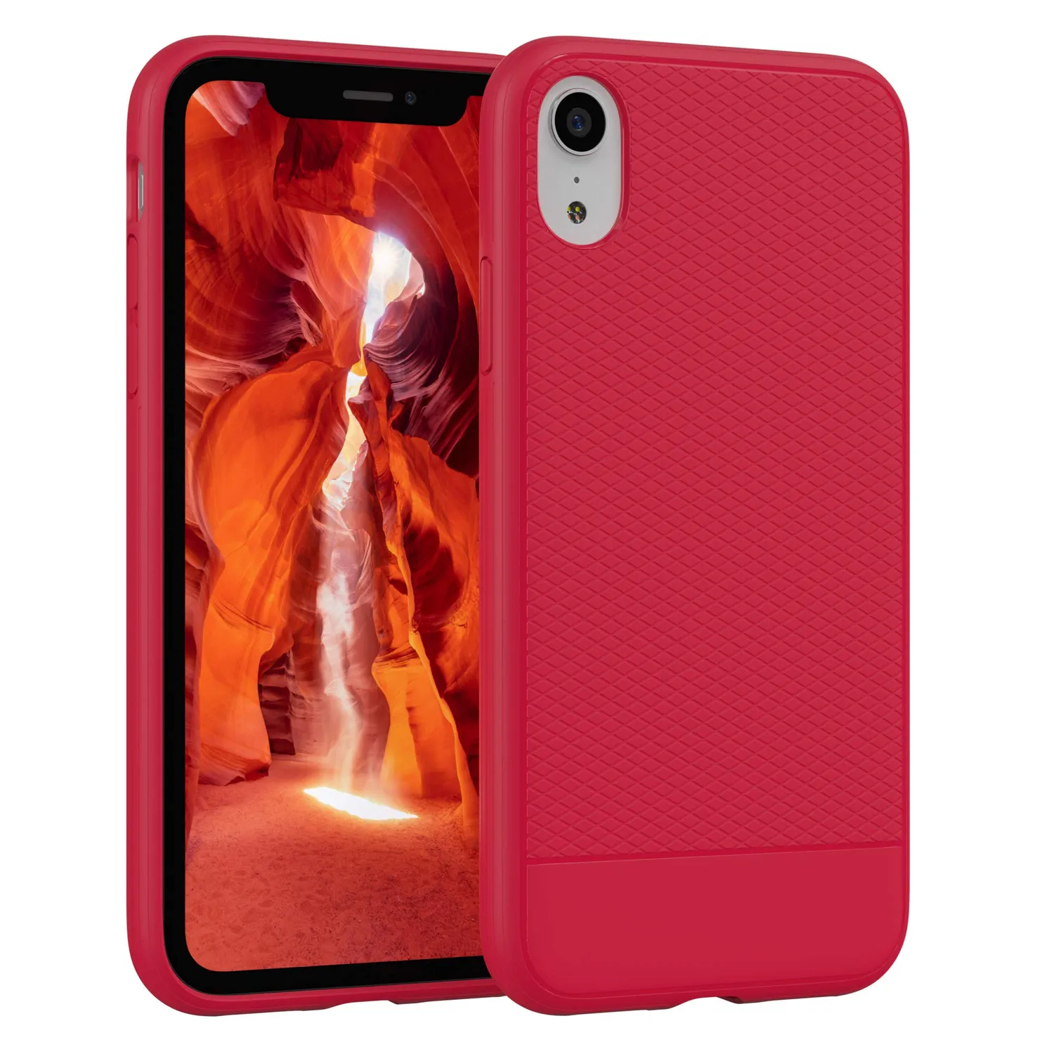 EAZY CASE iPhone XR Silikonhülle Dunkelblau Struktur