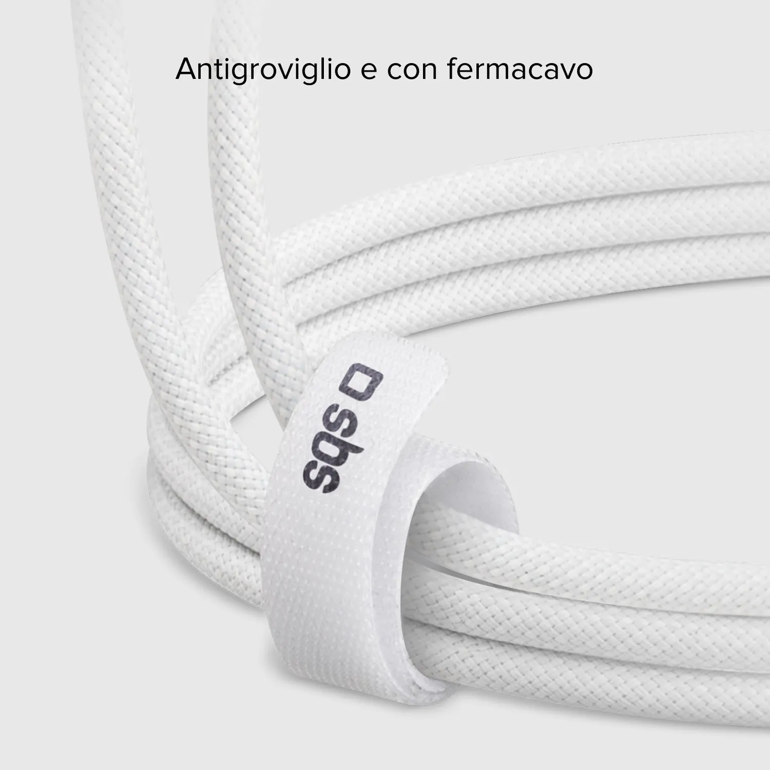 SBS USB-A USB-C Gewebekabel 1,5m Klettband schwarz