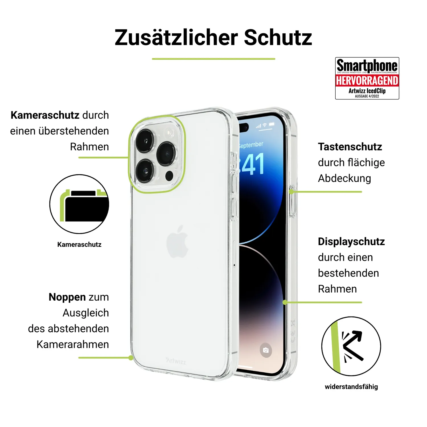 Artwizz IcedClip Clear iPhone 14 Pro Max Hülle transparent