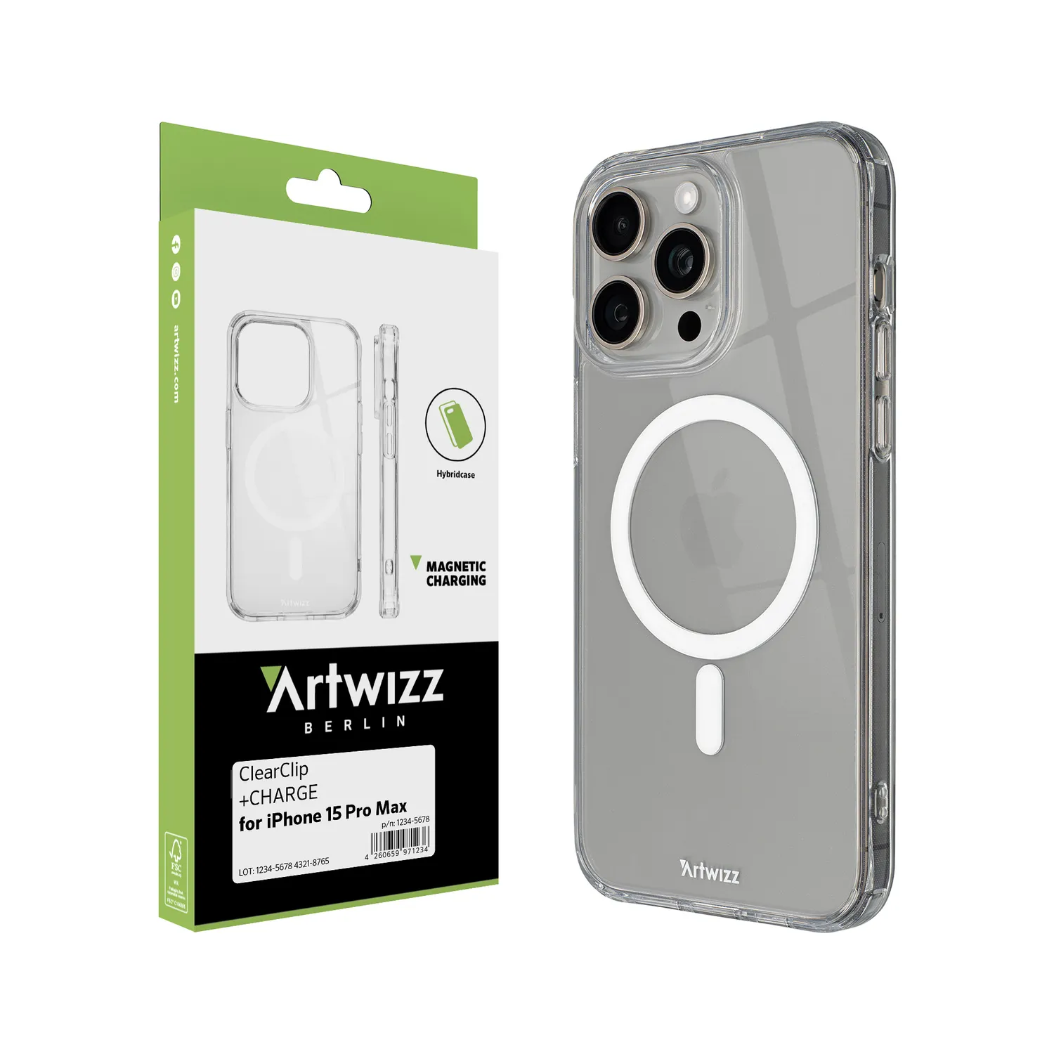 Artwizz ClearClip Charge iPhone 15 Pro Max Hülle MagSafe