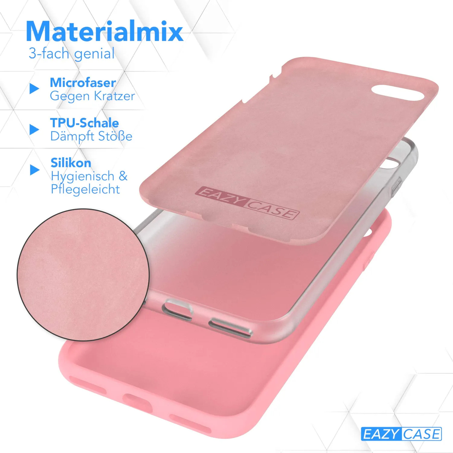 EAZY CASE iPhone SE 2022/2020/8/7 Silikonhülle Rosa dünn