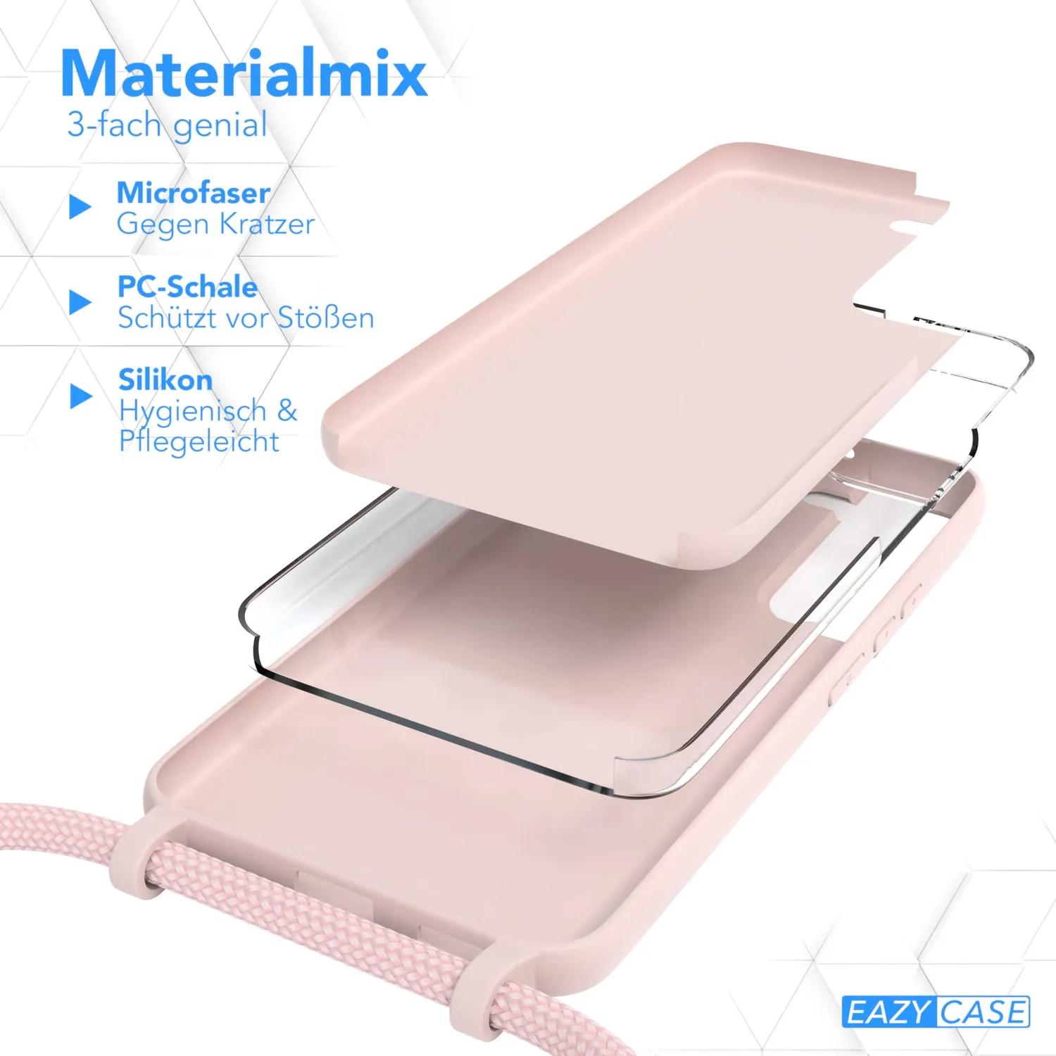 EAZY CASE Galaxy S22 5G Handykette Silikon Altrosa