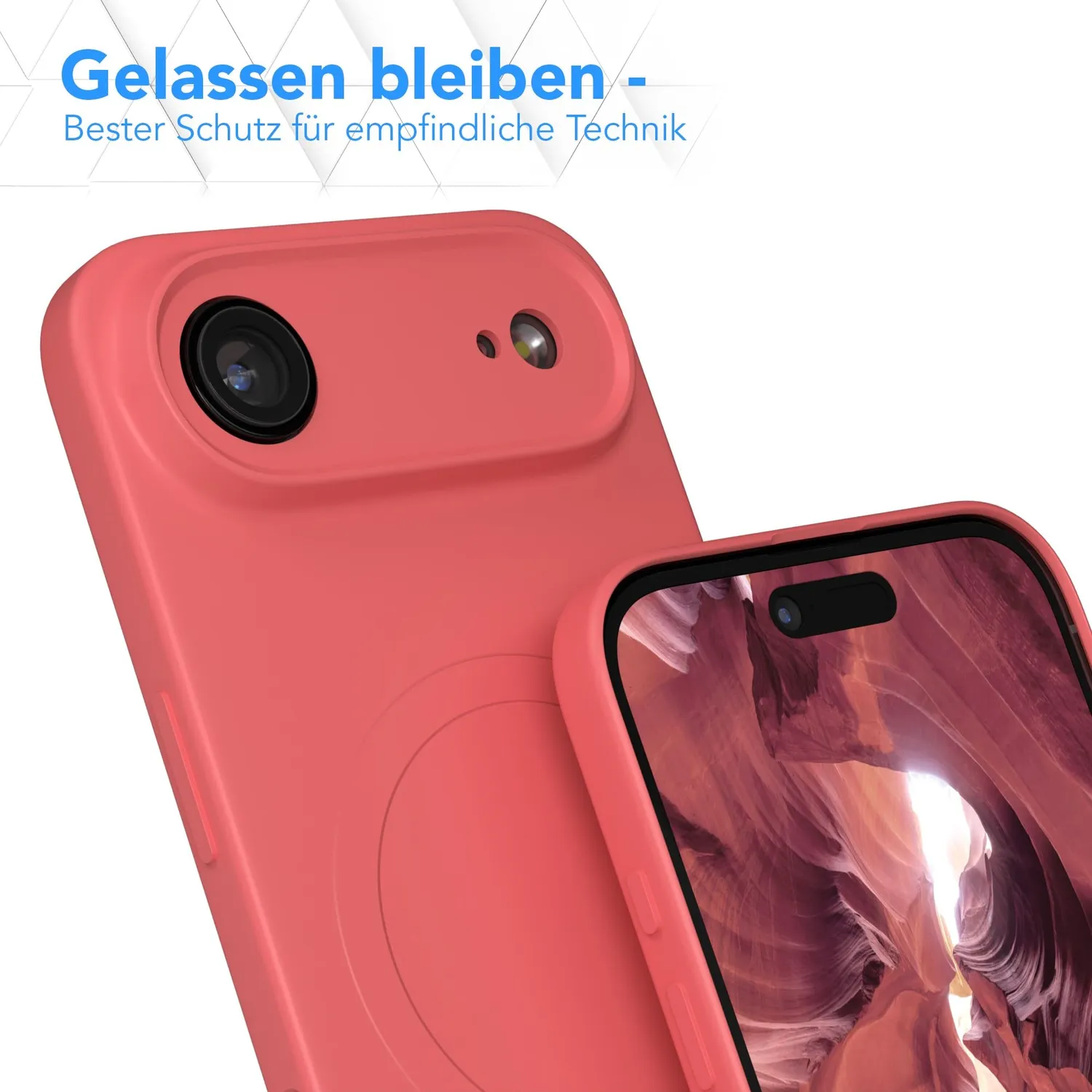 EAZY CASE iPhone Air Silikonhülle Magnet Pastell Rot