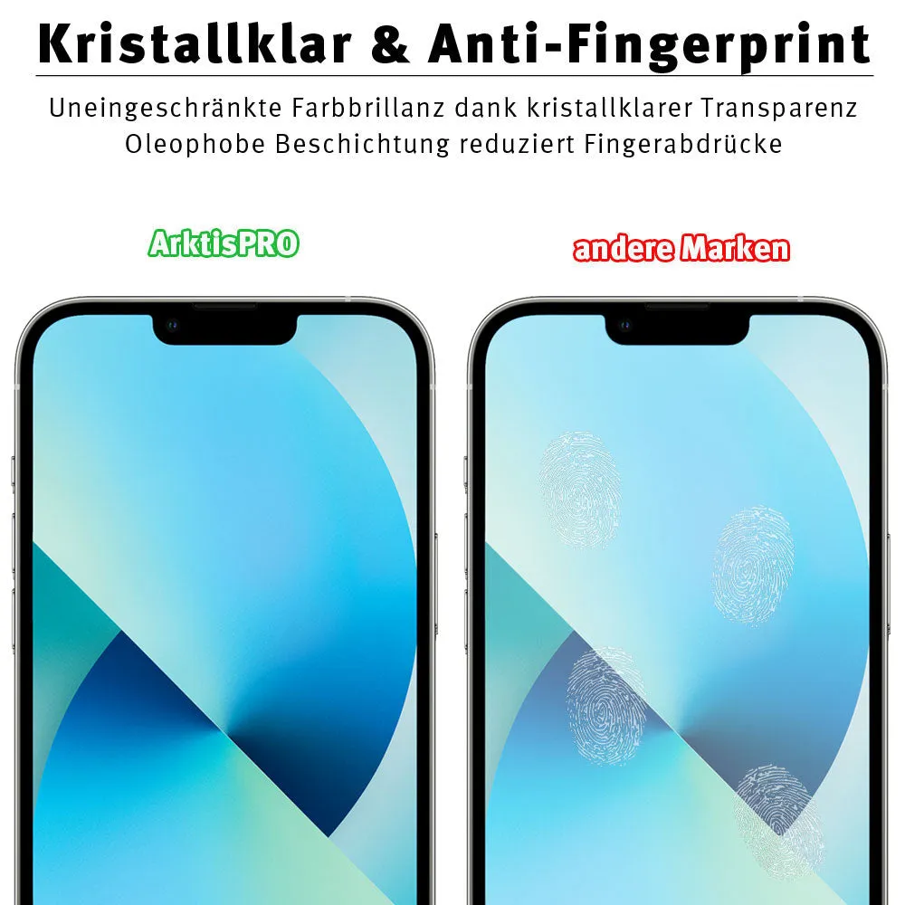 arktis iPhone 13 Full Cover Panzerglas hüllenfreundlich