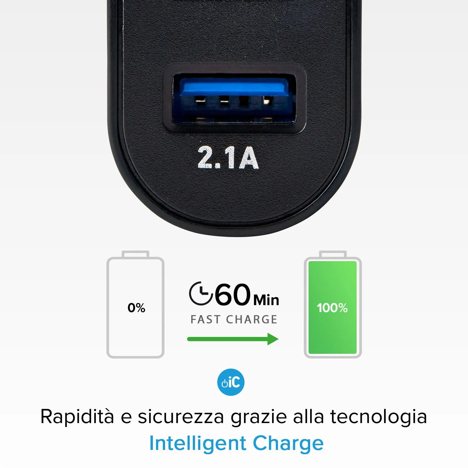 SBS Go Power USB Ladegerät 2,1A mit USB-C Kabel