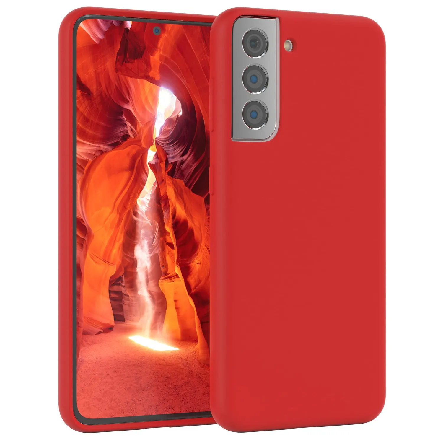 EAZY CASE Galaxy S21 Ultra 5G Silikonhülle Beere Premium