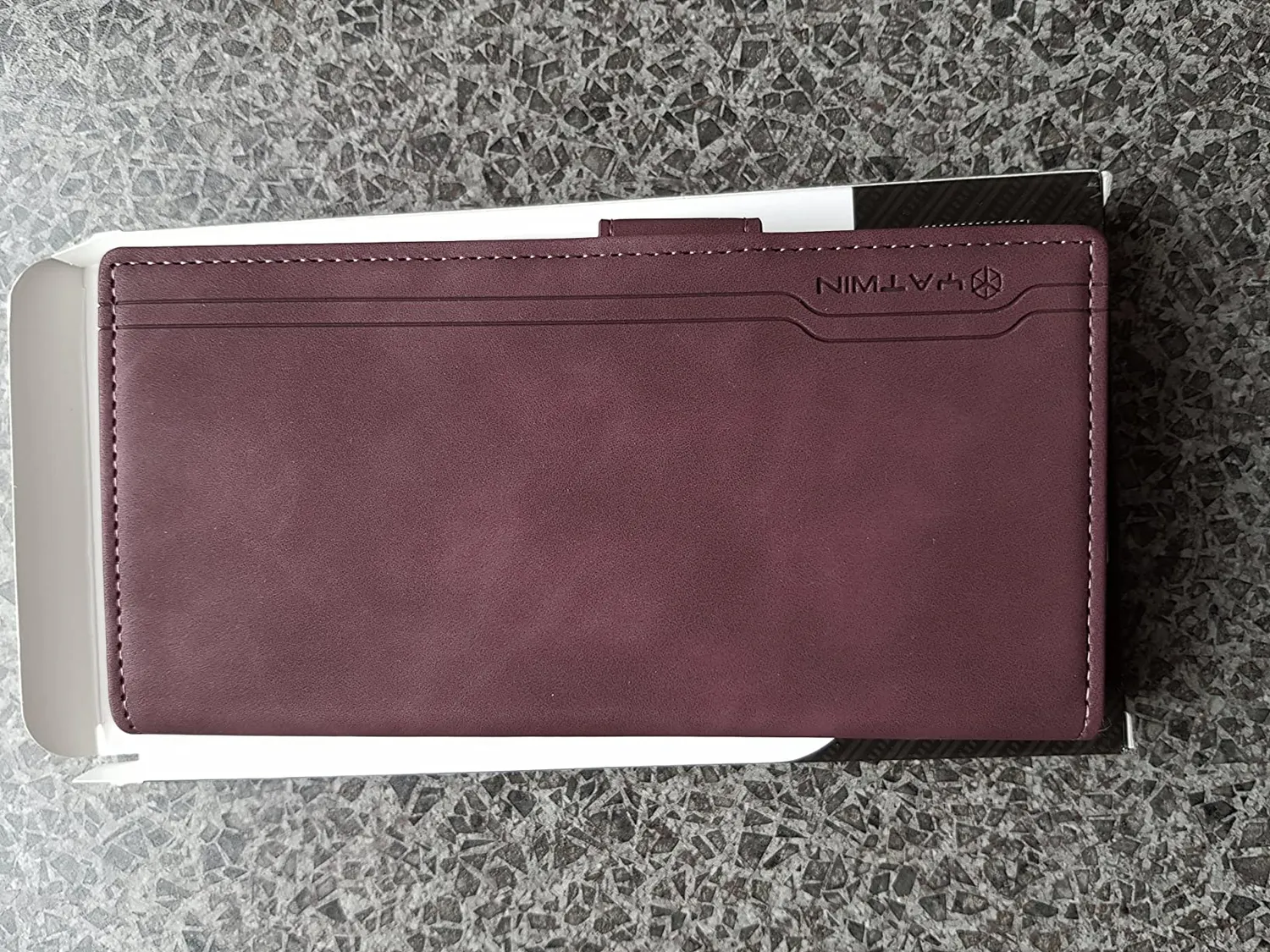 YATWIN Samsung Galaxy Note 10 Plus Klapphülle Schwarz Leder mit Kartenfach
