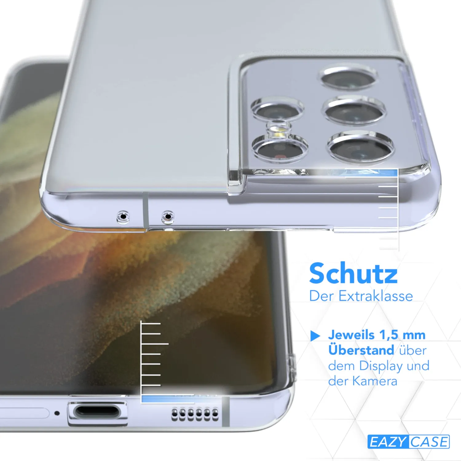 EAZY CASE Silikon Hülle Galaxy S21 Ultra Transparent