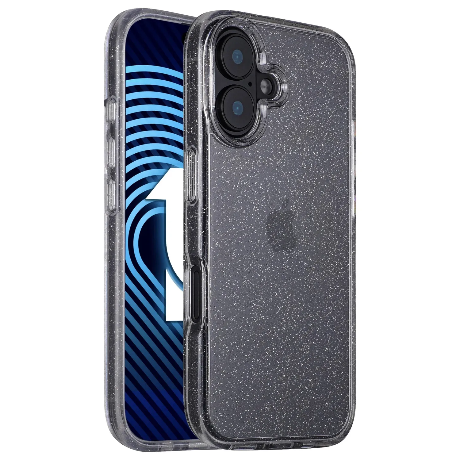 arktis Glitter iPhone 16 Plus Hülle transparent Glitzer