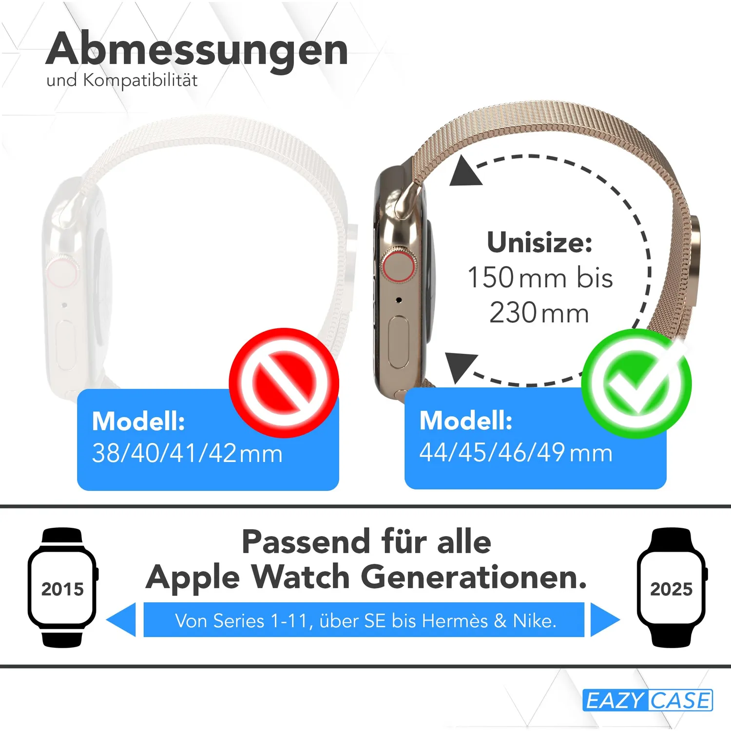 EAZY CASE Apple Watch Mesh Armband Metall verstellbar