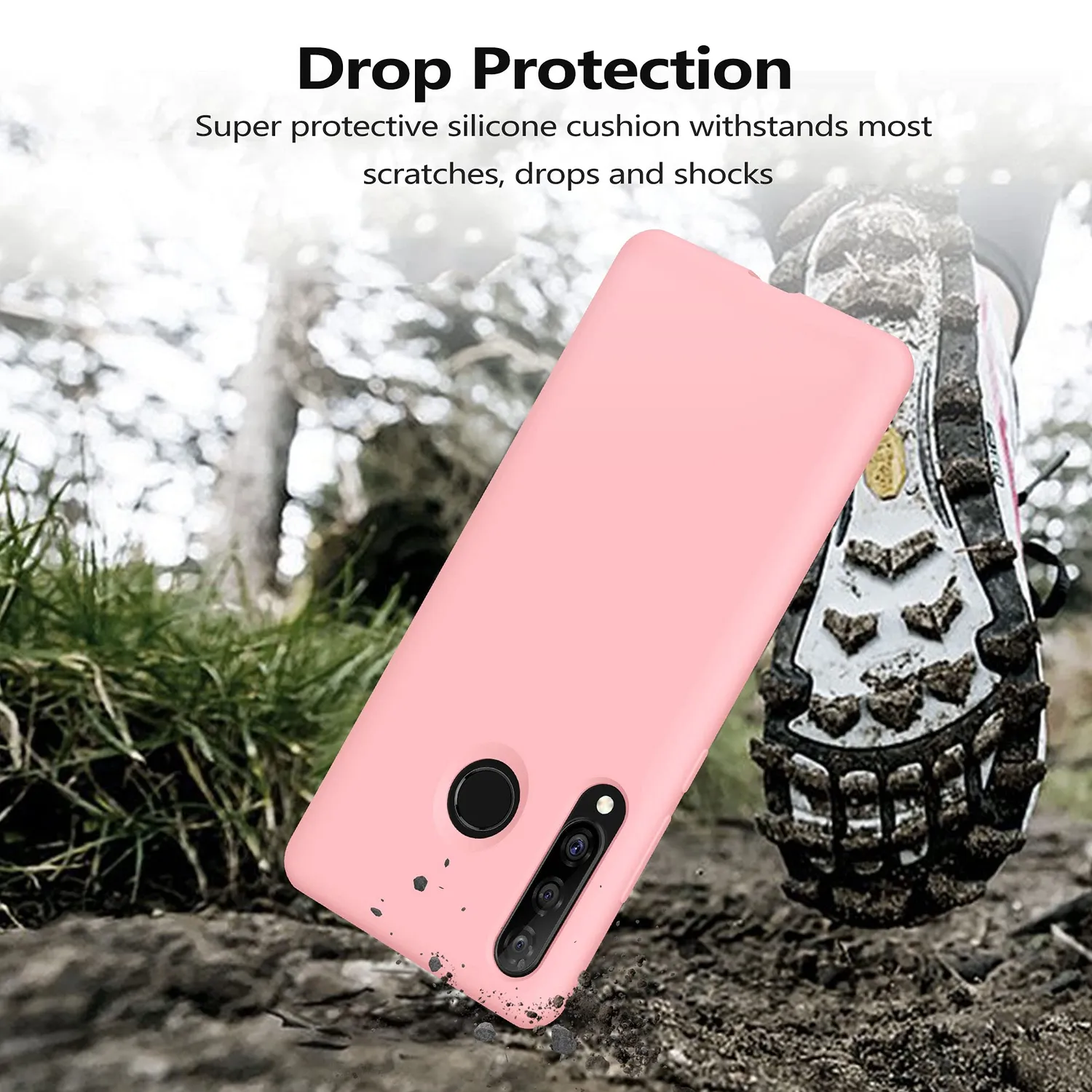 YATWIN Huawei P30 Lite Silikonhülle Rose ultradünn