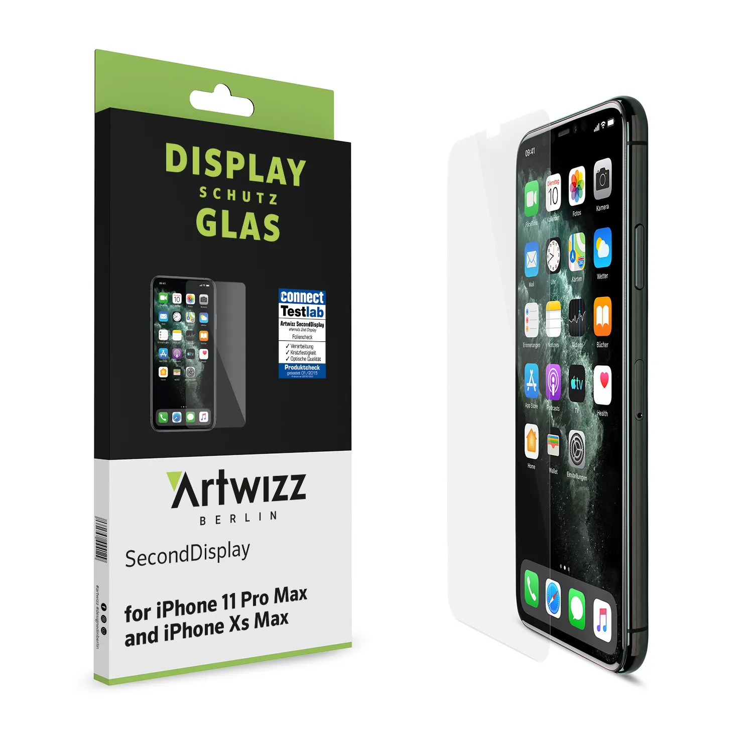 Artwizz SecondDisplay iPhone XS Max Schutzglas klar