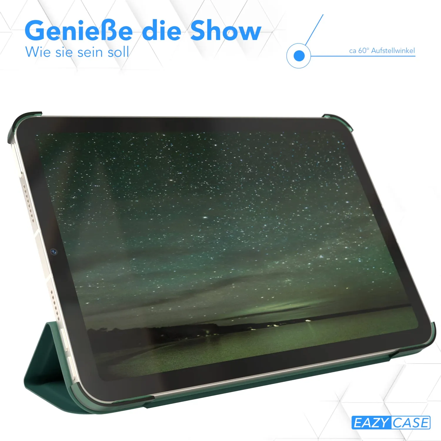 EAZY CASE iPad Mini 4/5 Klapphülle Nacht Grün Leder