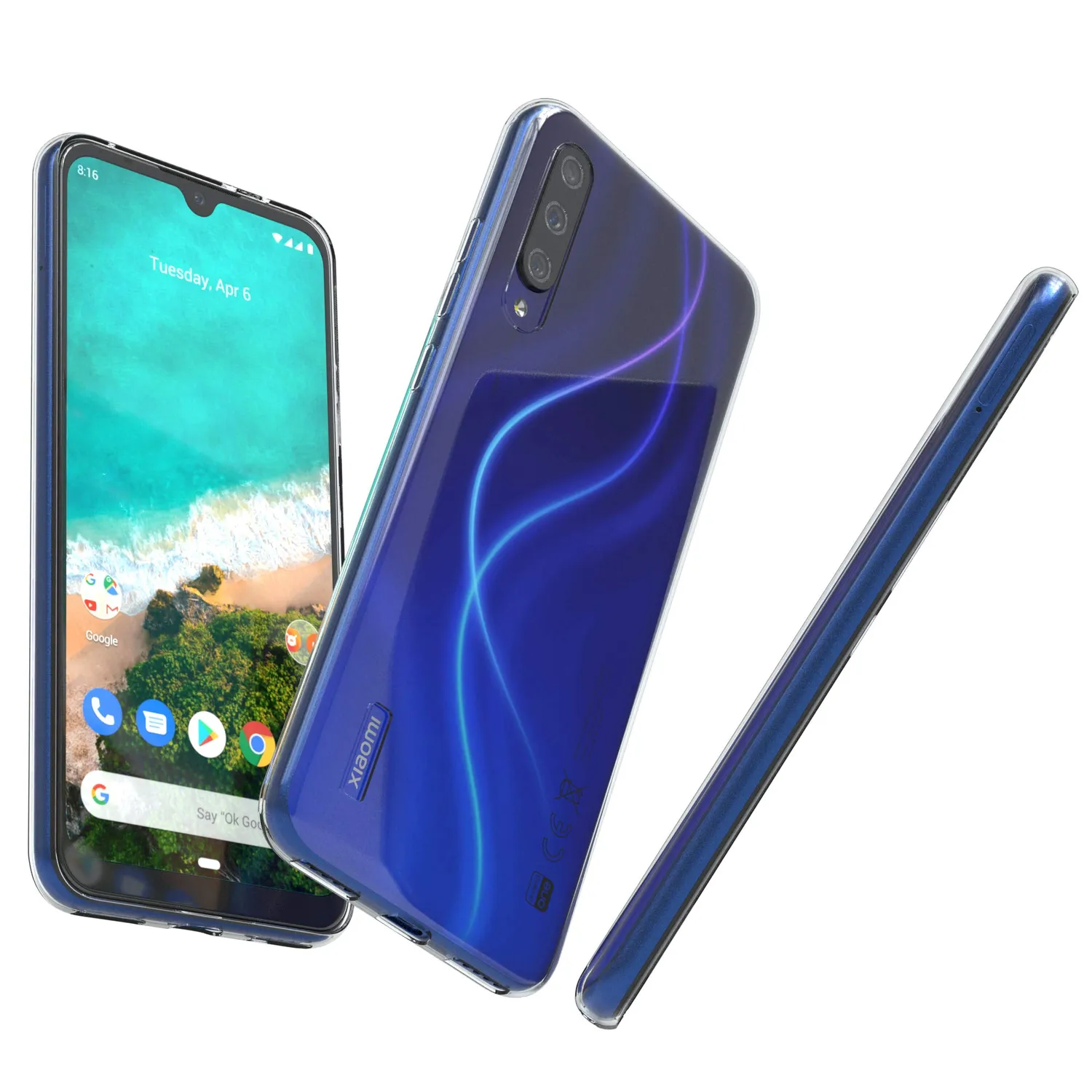 EAZY CASE Xiaomi Mi A3 Silikon Hülle Clear Transparent 0,8mm
