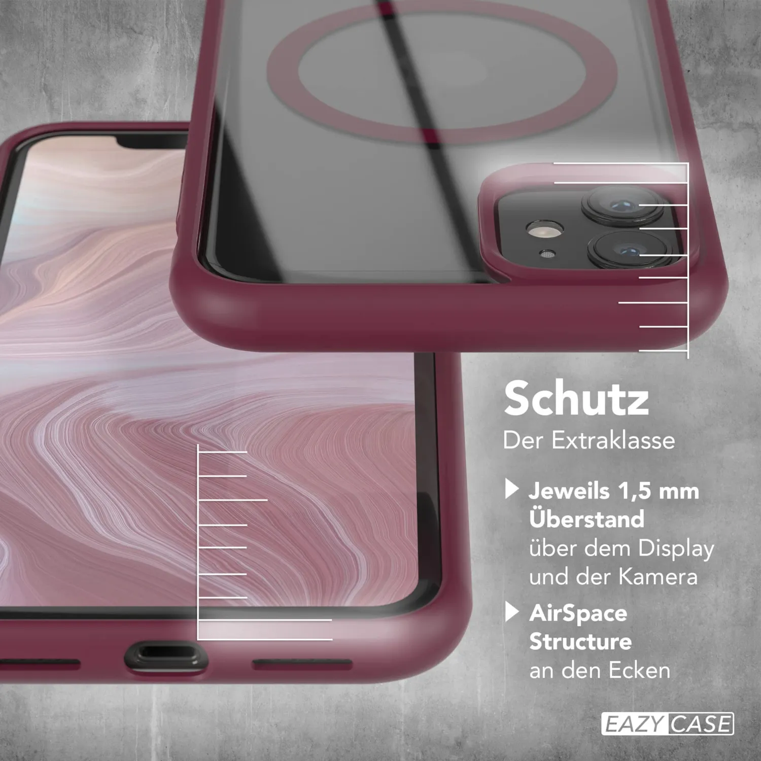 EAZY CASE Crystal iPhone 11 Hülle Beere MagSafe