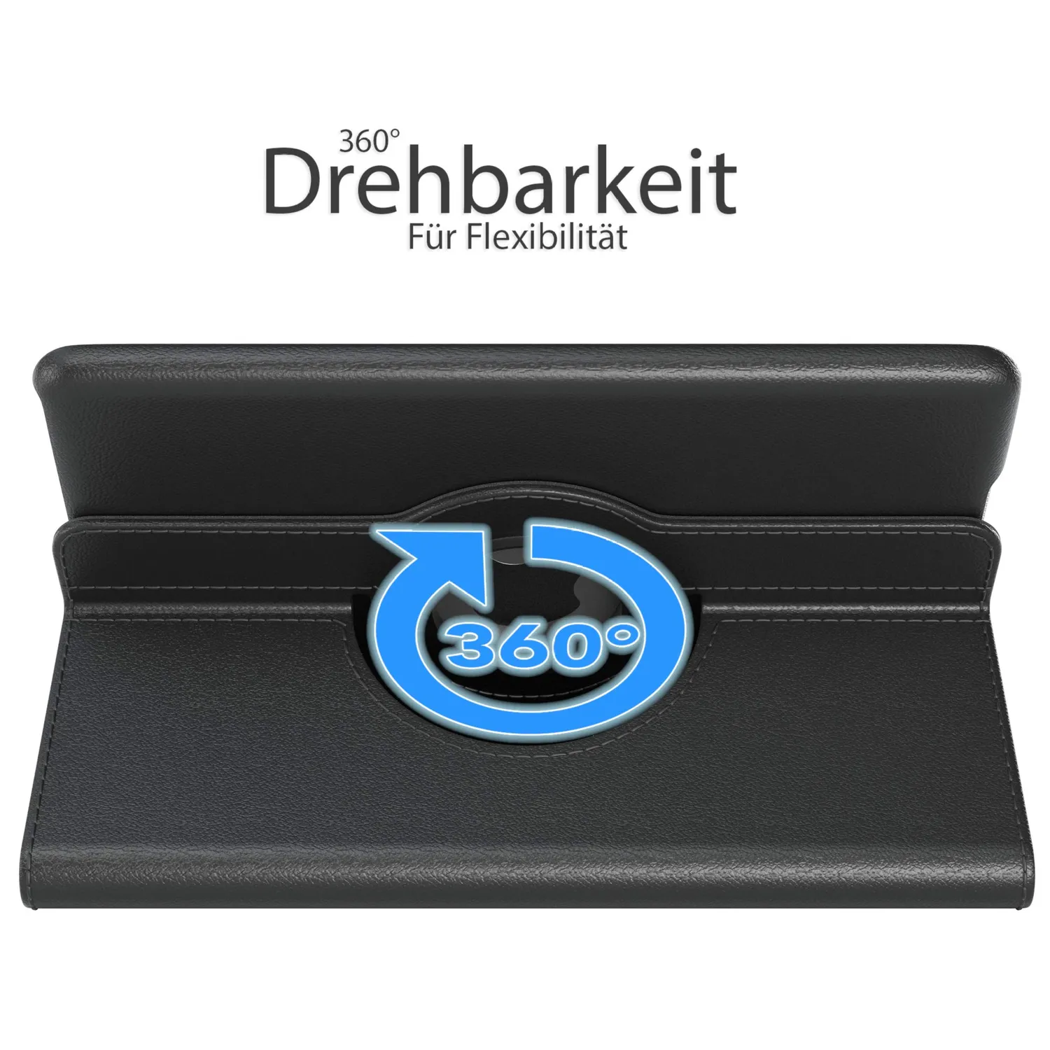 EAZY CASE iPad Mini 1/2/3 Tablethülle Schwarz 360° Kunstleder
