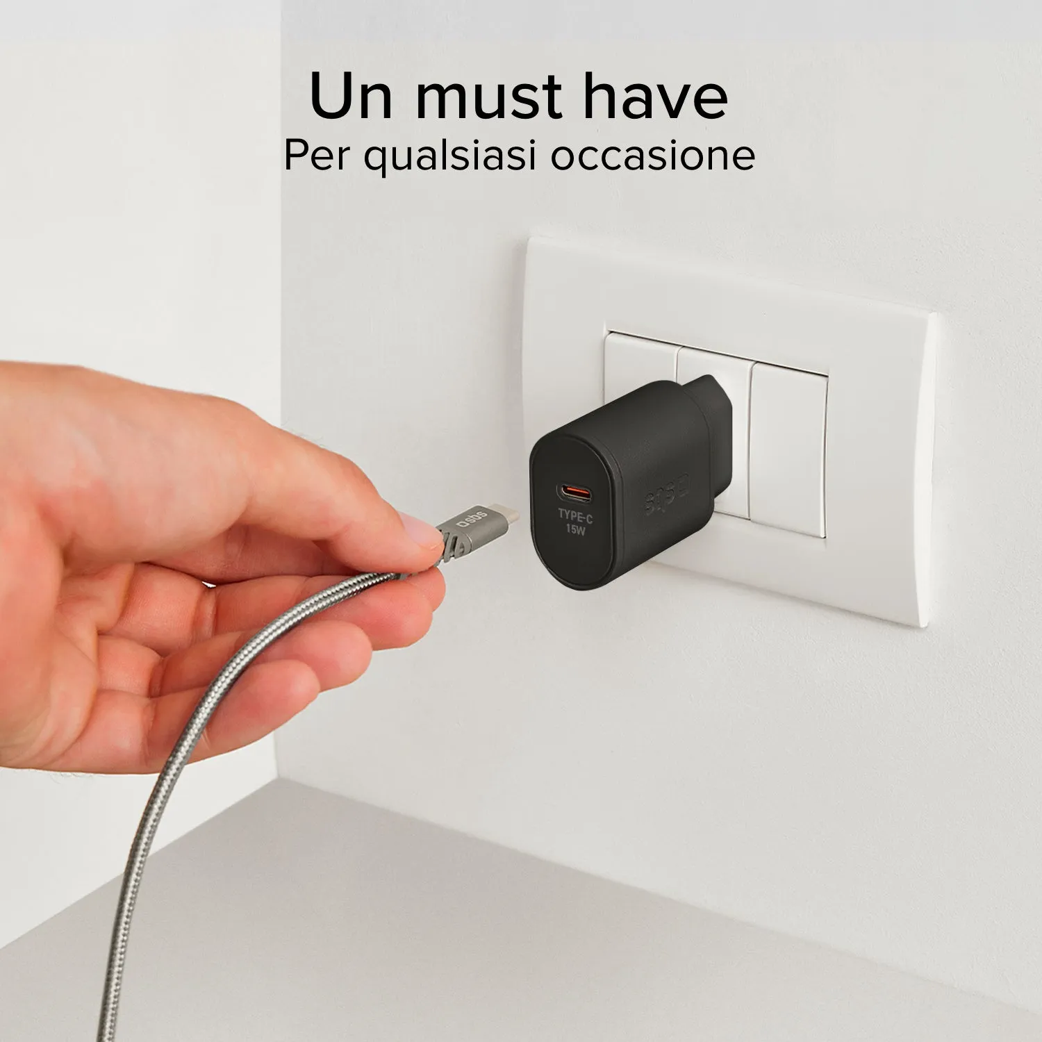 SBS 15W USB-C Ladegerät AFC Schnellladen schwarz