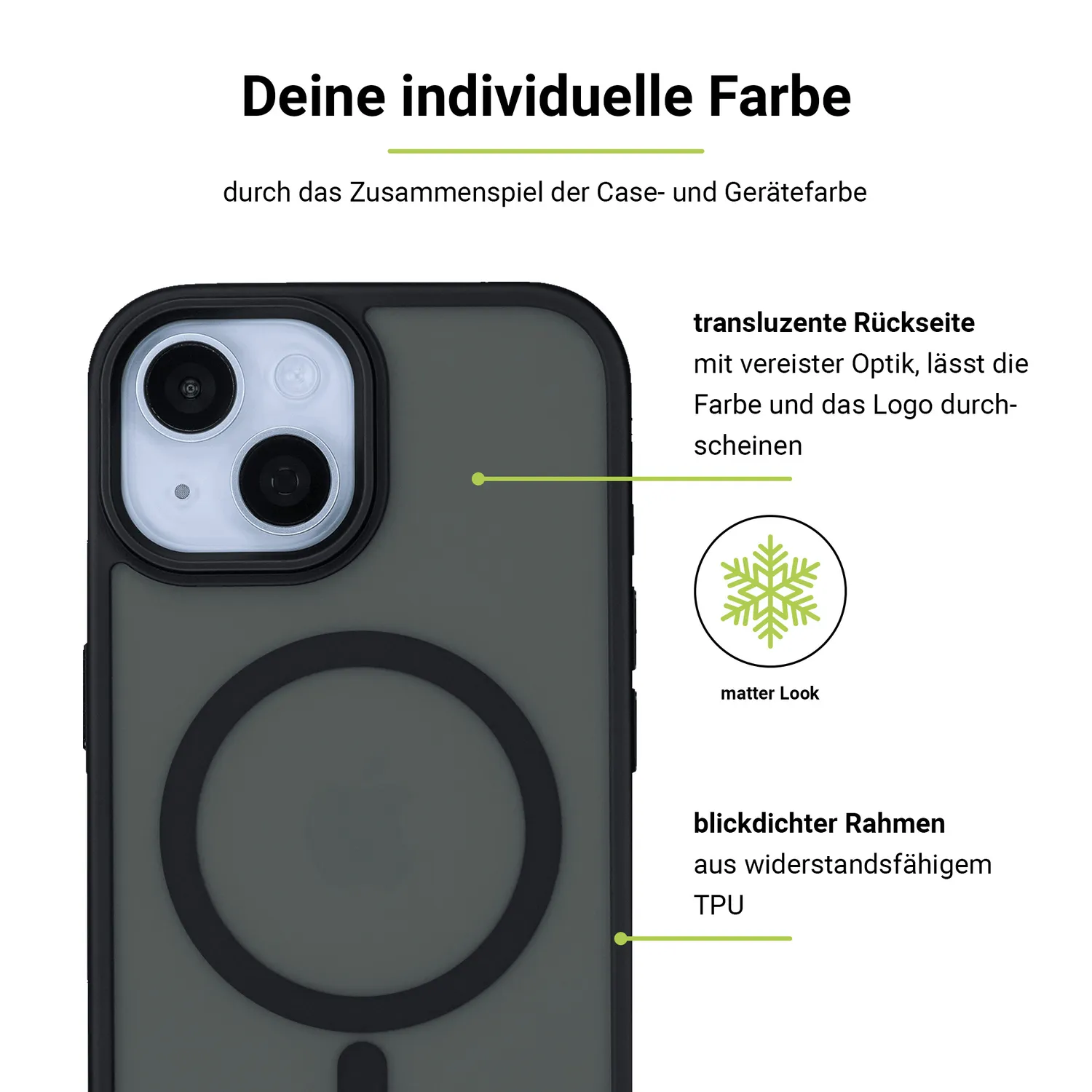 Artwizz IcedClip +CHARGE iPhone 16 Hülle MagSafe matt