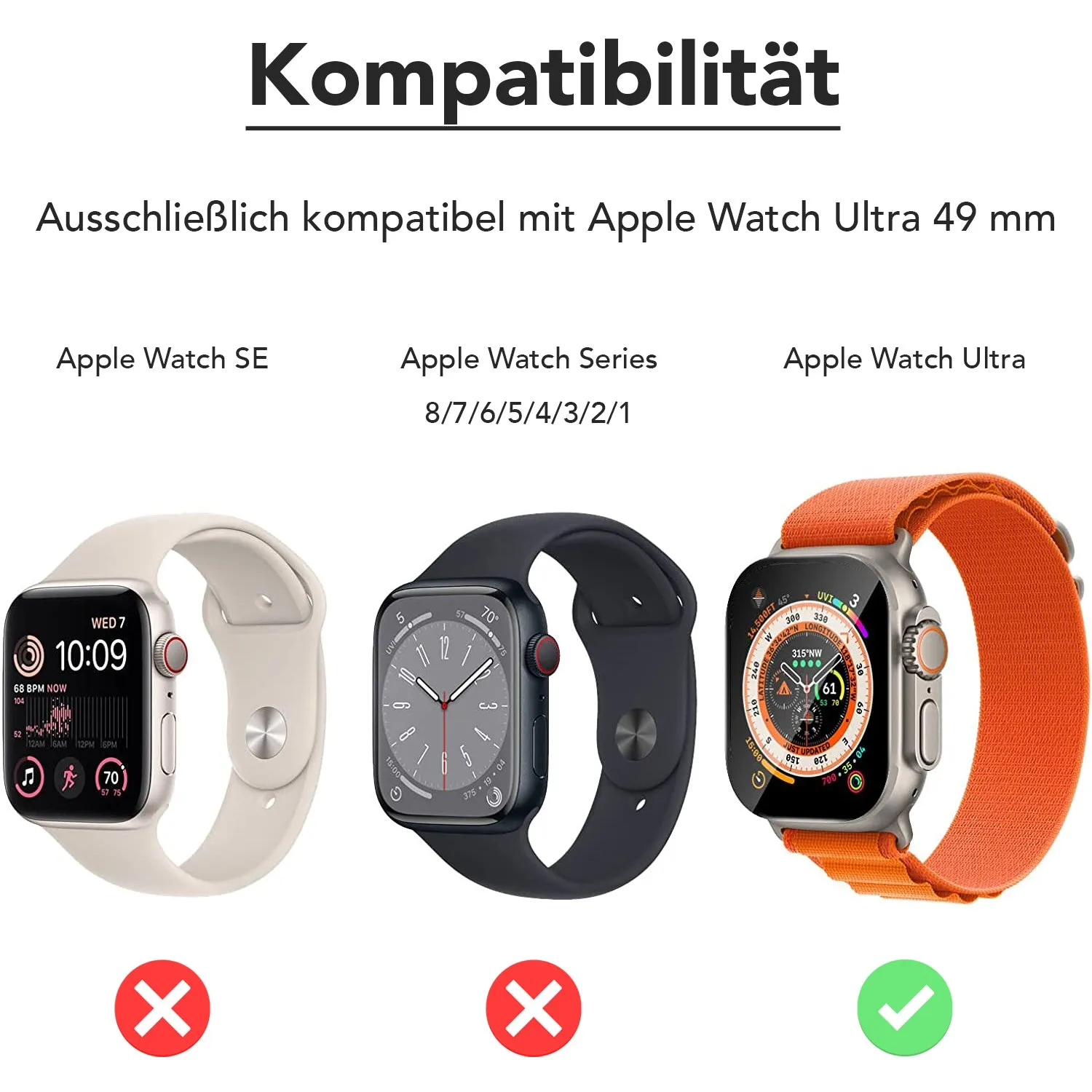 arktis Full Protection Apple Watch Ultra Schutzfolie 2er Set