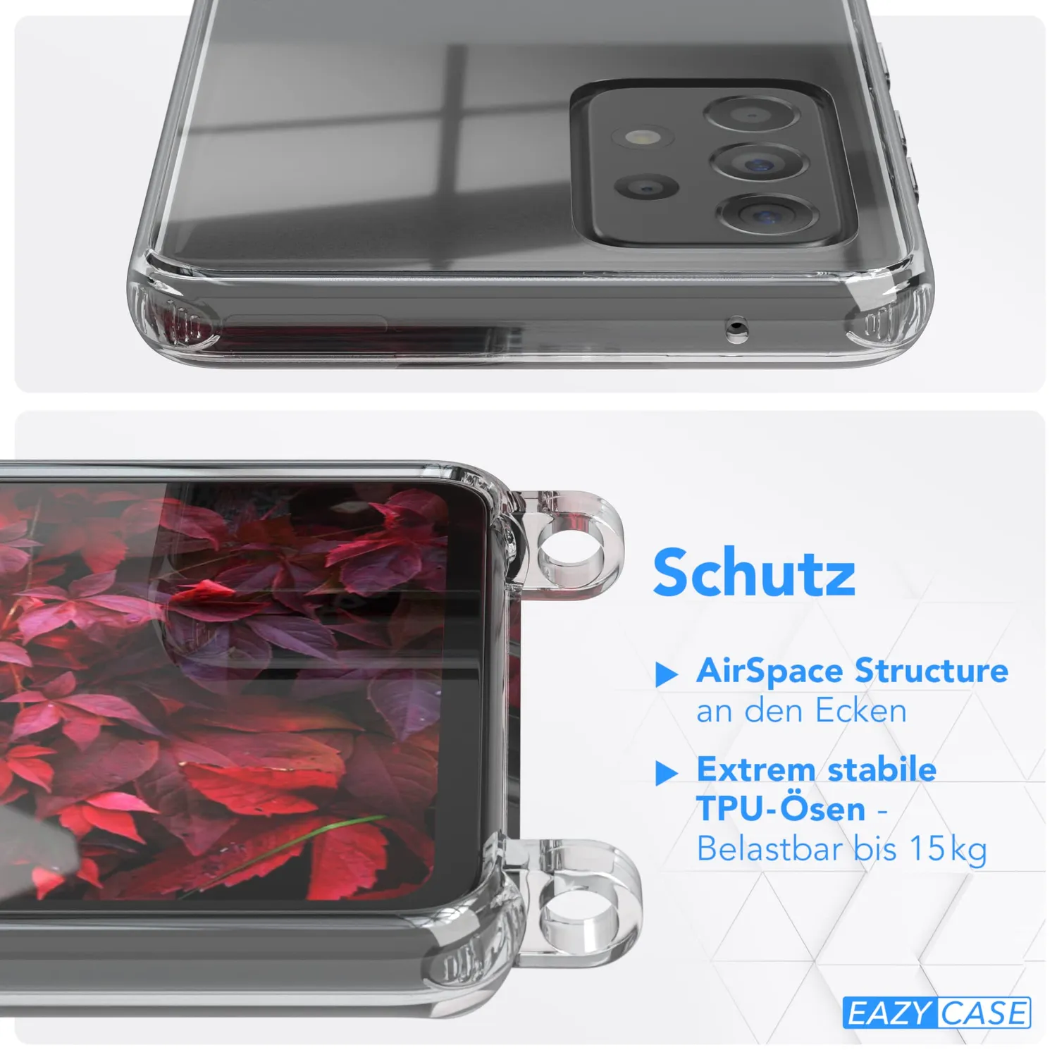 EAZY CASE Galaxy A52 A52s Handykette Karabiner Beere Gold