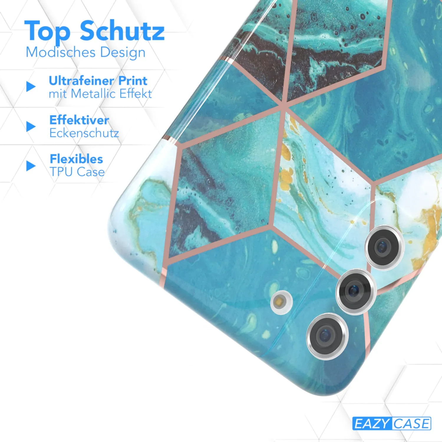 EAZY CASE Galaxy S21 FE Silikonhülle Marmor Grün dünn