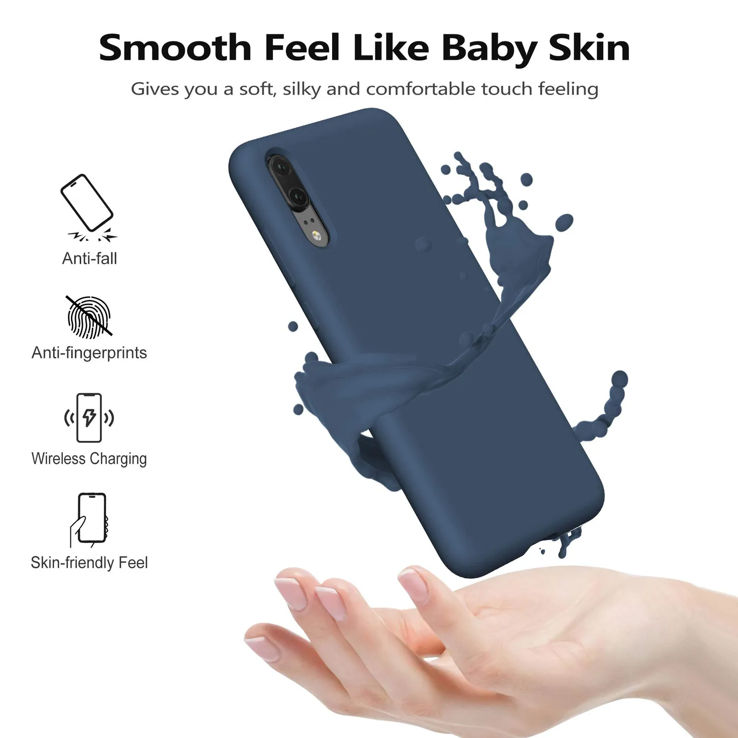 YATWIN Huawei P20 Lite Handyhülle Blau Silikon Dünn