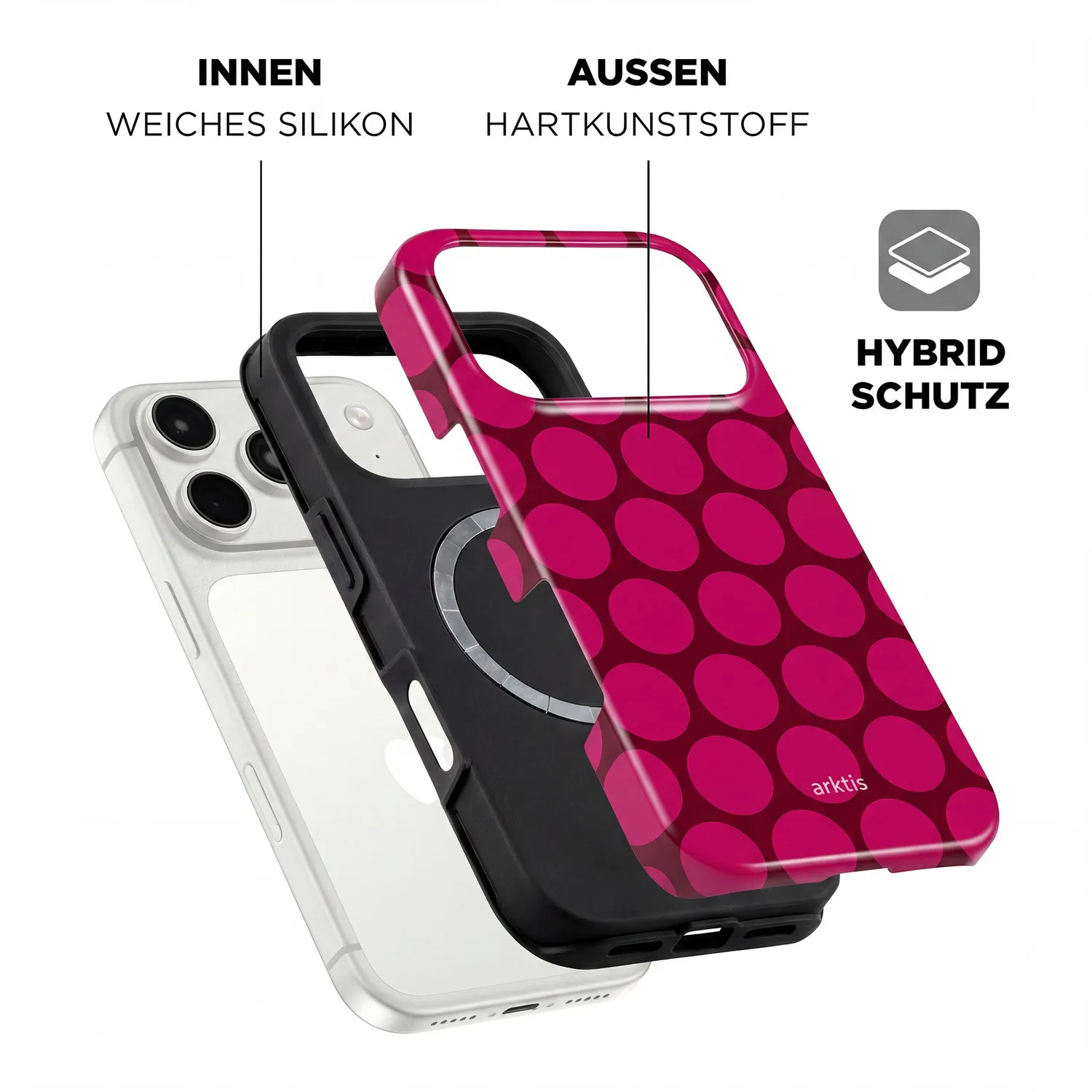 arktis iPhone 18 Pro Max Hülle Polka Dots MagSafe