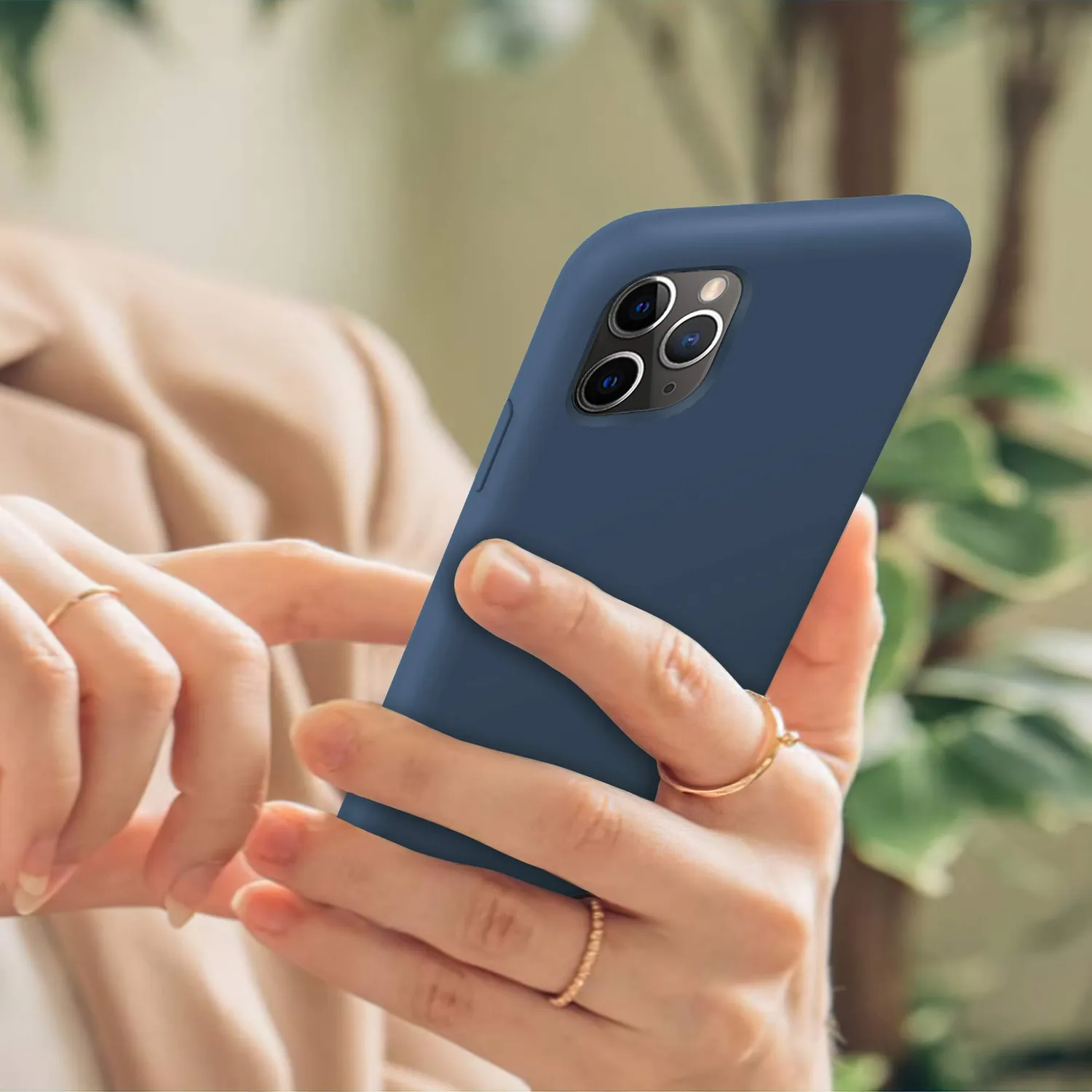 YATWIN iPhone 11 Pro Silikonhülle Blau matt