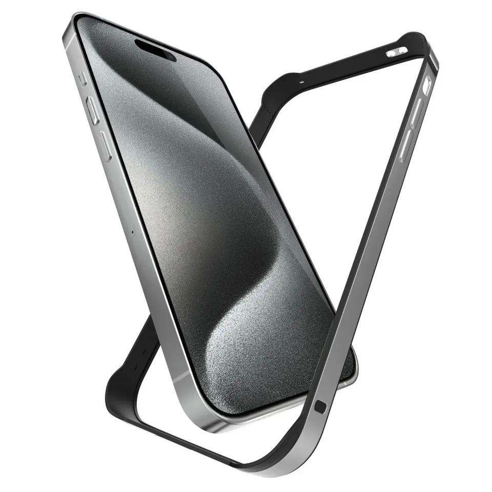 arktis AirZERO iPhone 15 Pro Bumper Silber Alu