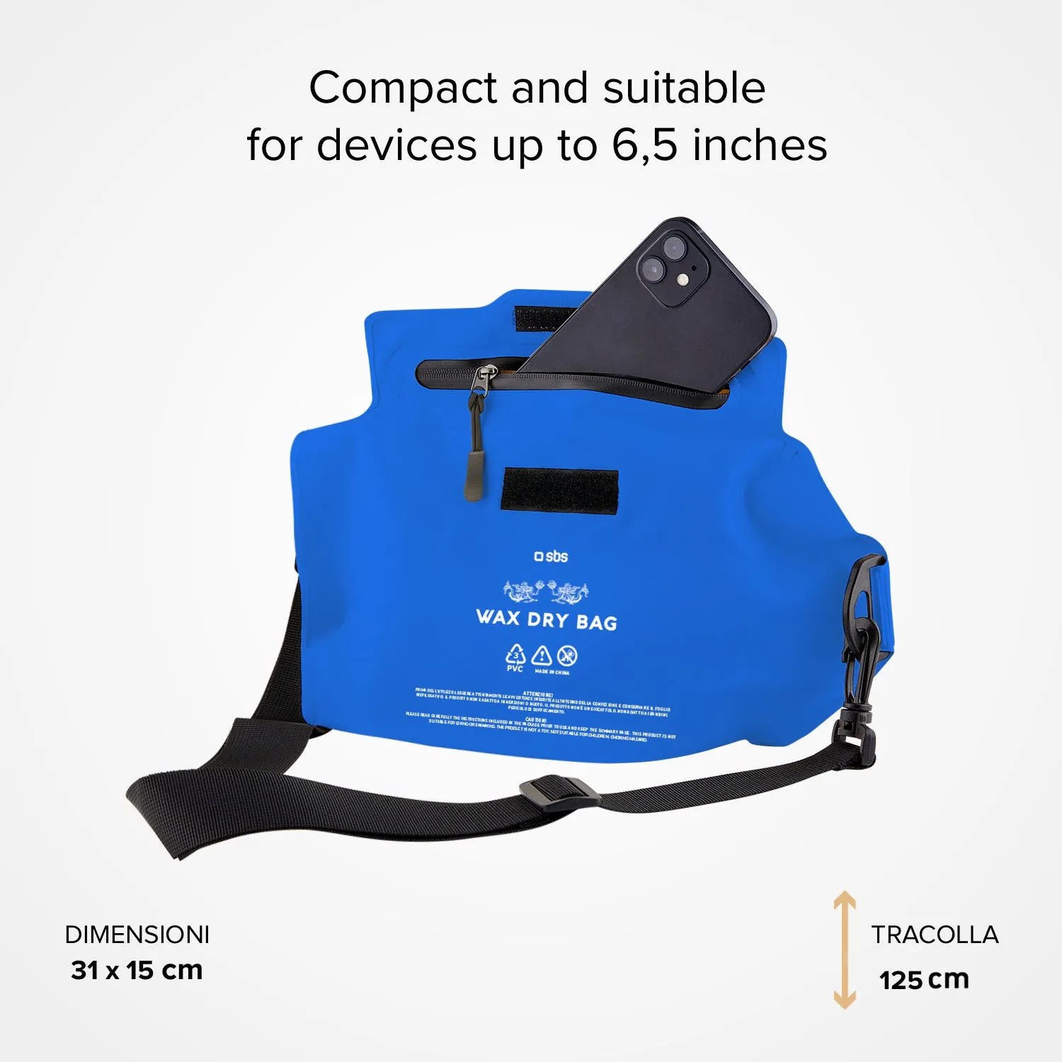 SBS Wasserdichte Handytasche 6,5 Zoll Blau